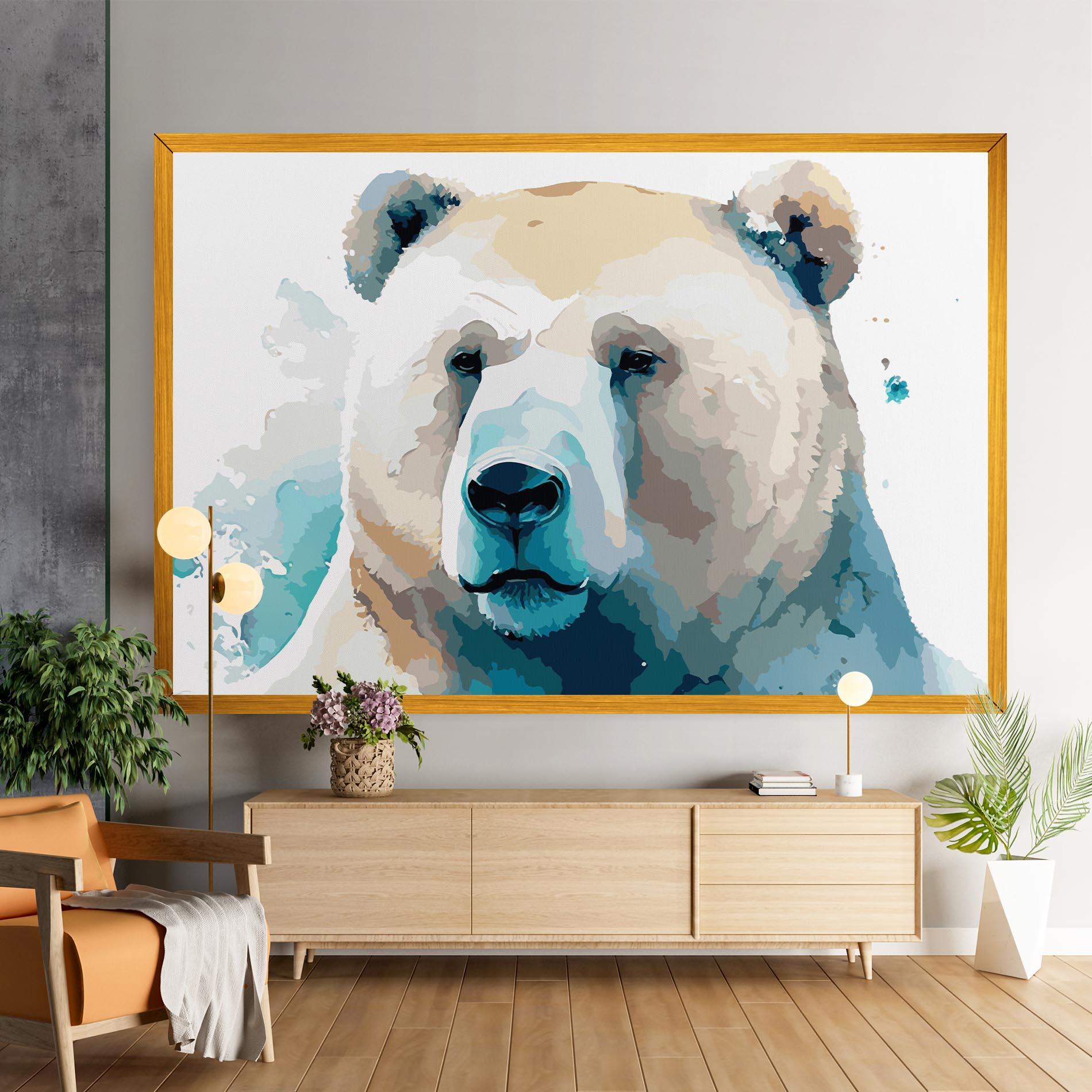 Leinwandbild Big Watercolor Bear mockup 9