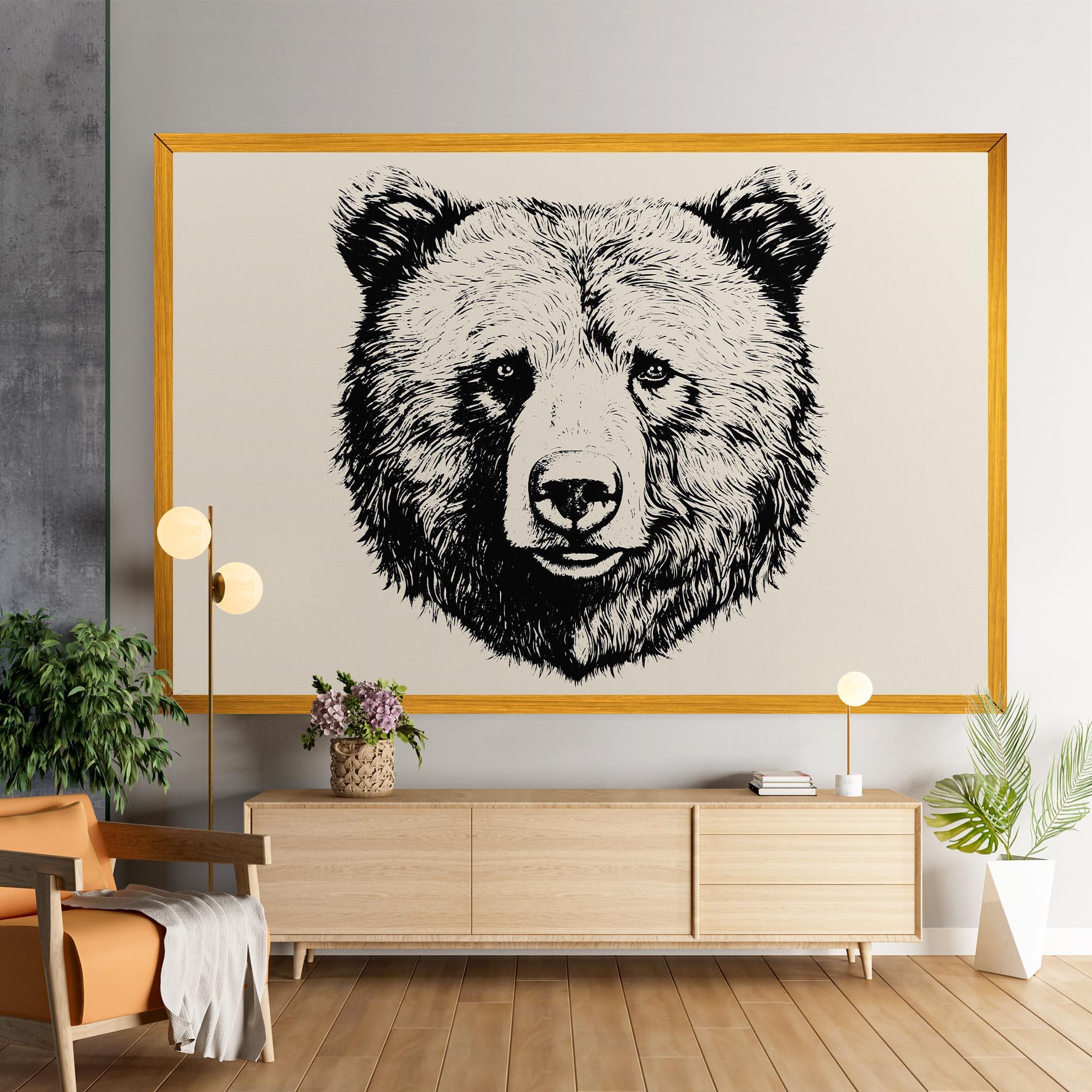 Leinwandbild Cream Head Bear mockup 9