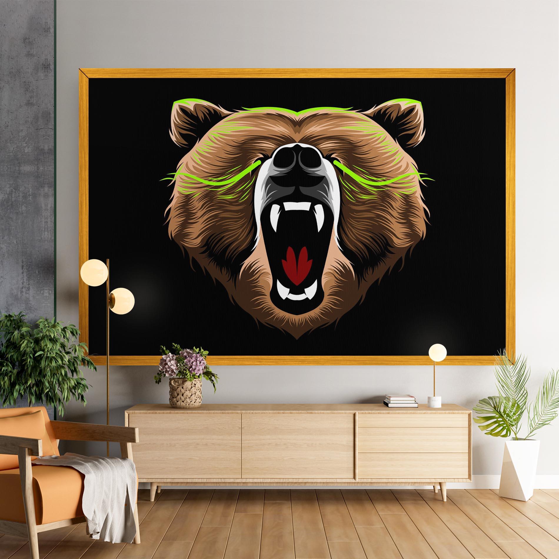 Leinwandbild Green Line Bear mockup 9