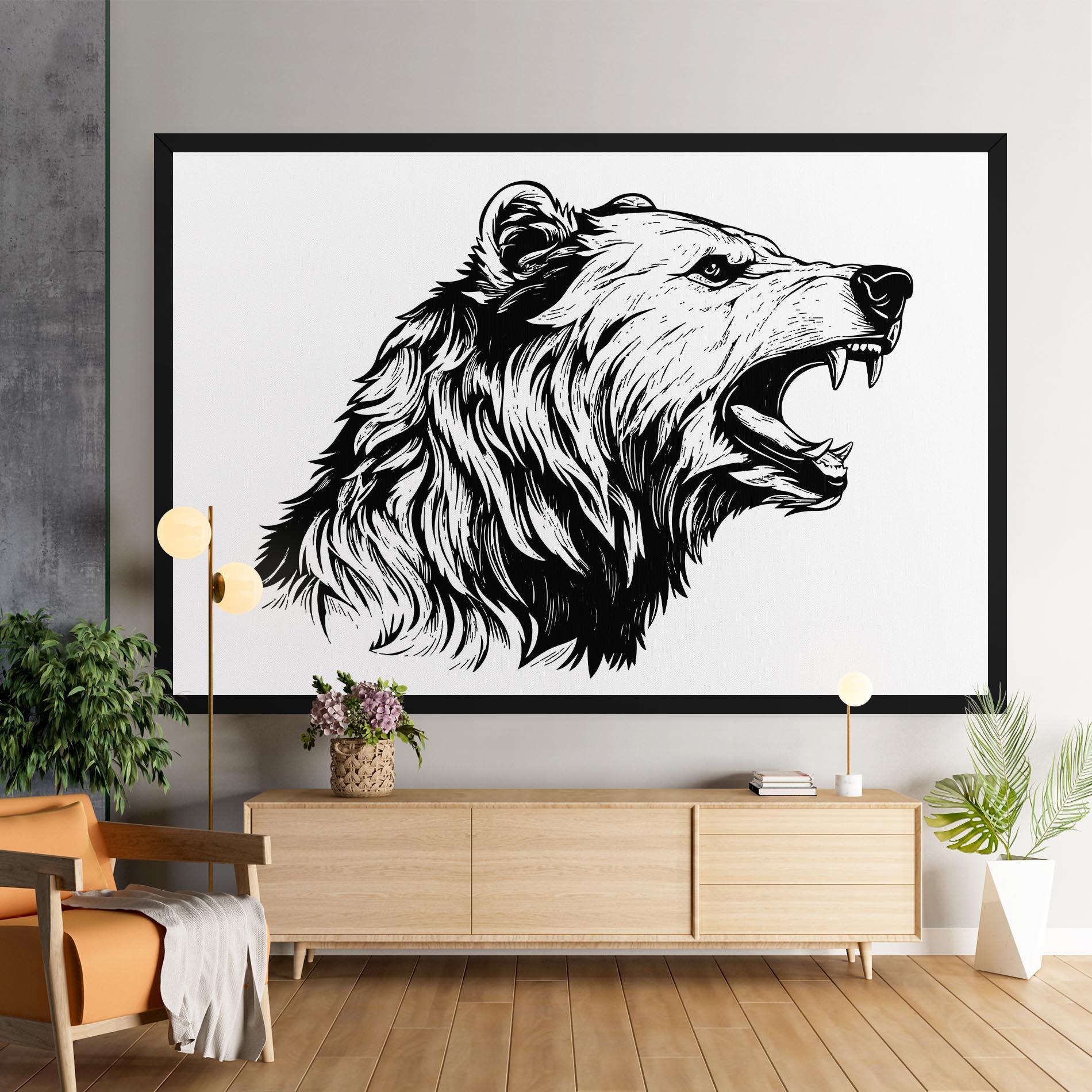 Leinwandbild Angry Bear mockup 9