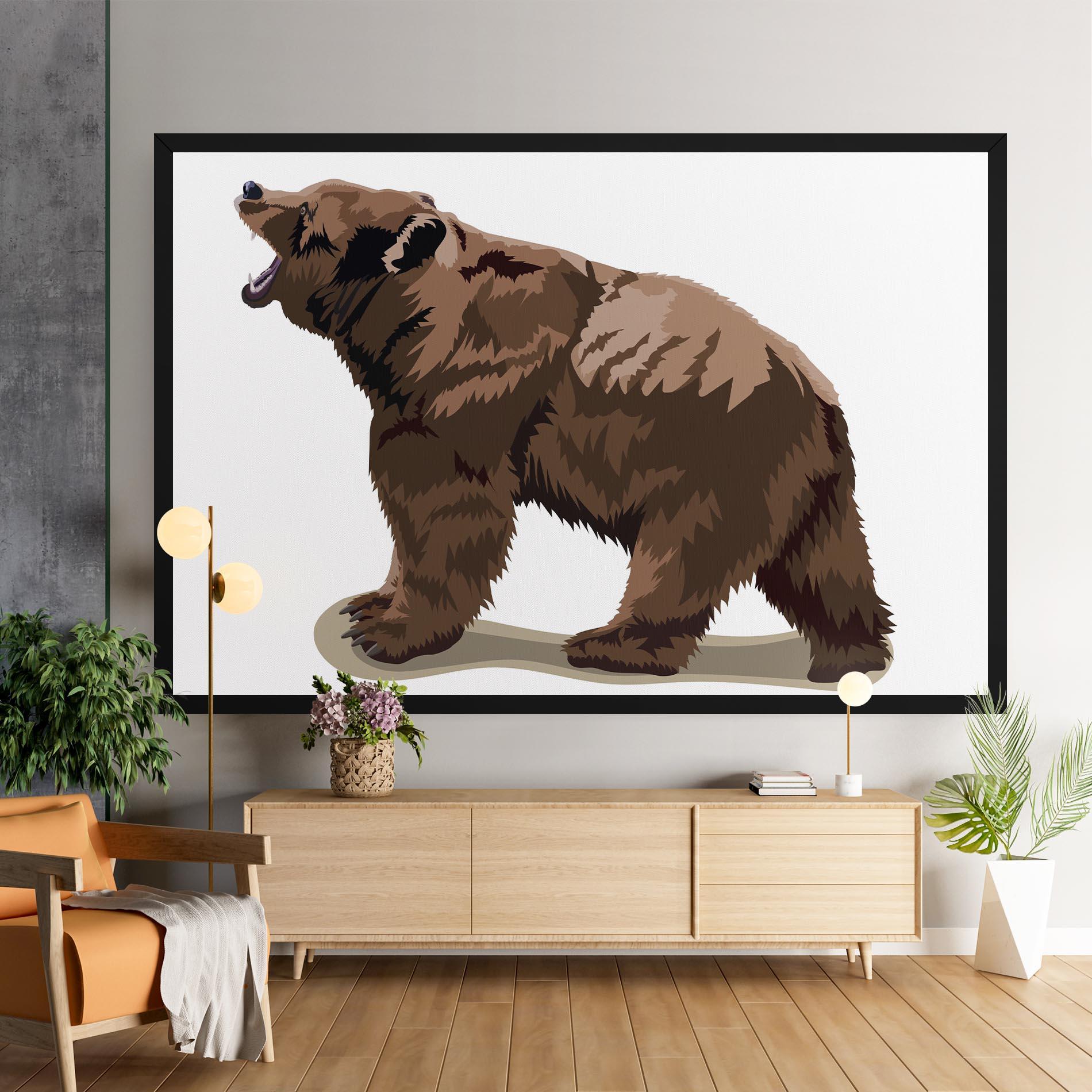 Leinwandbild Angry Walking Bear mockup 9