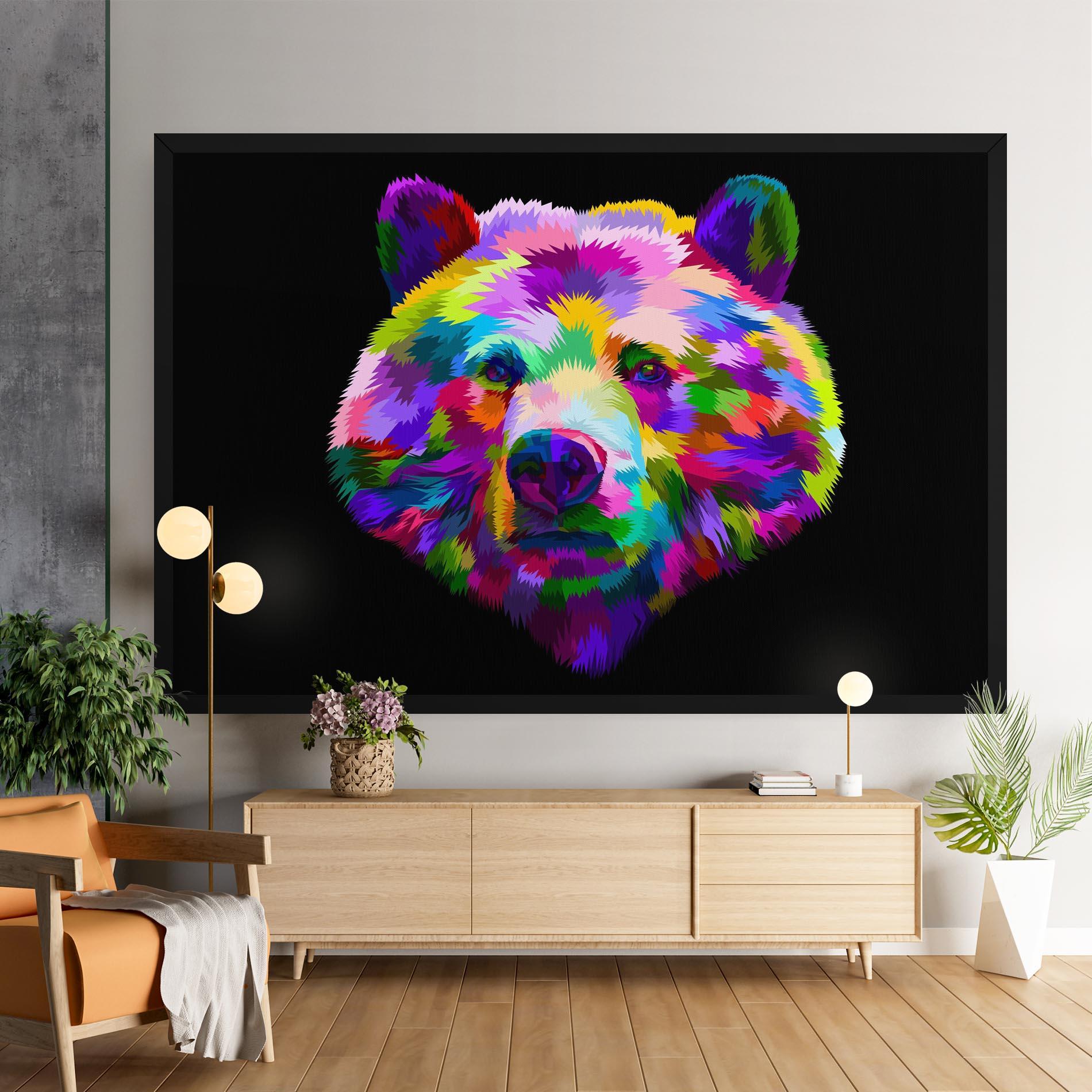 Leinwandbild Bear Head Art mockup 9