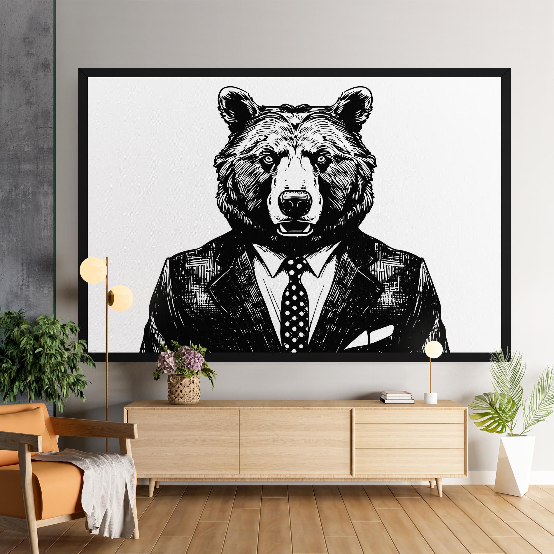 Leinwandbild Bear In Suit mockup 9