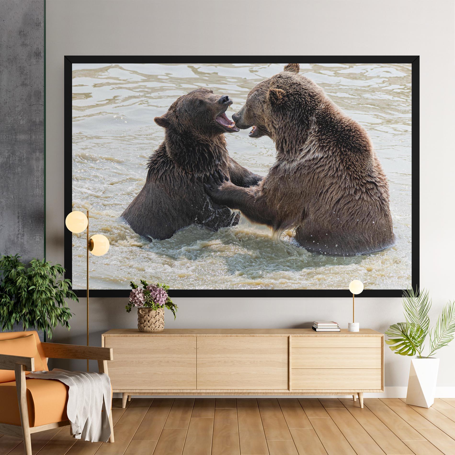 Leinwandbild Bears Fighting mockup 9