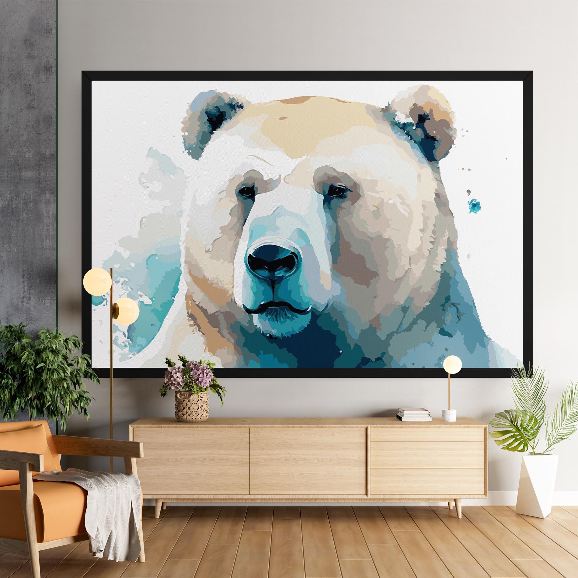 Leinwandbild Big Watercolor Bear mockup 9