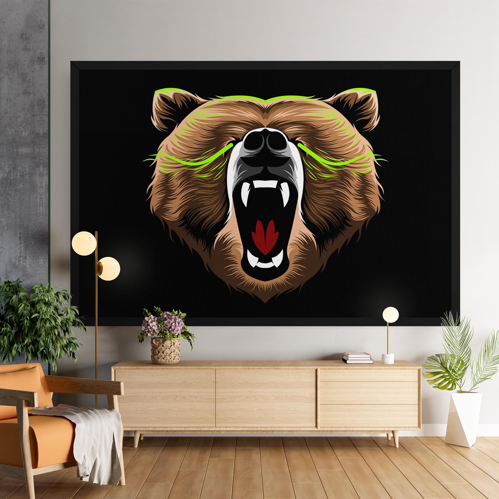 Leinwandbild Green Line Bear mockup 9