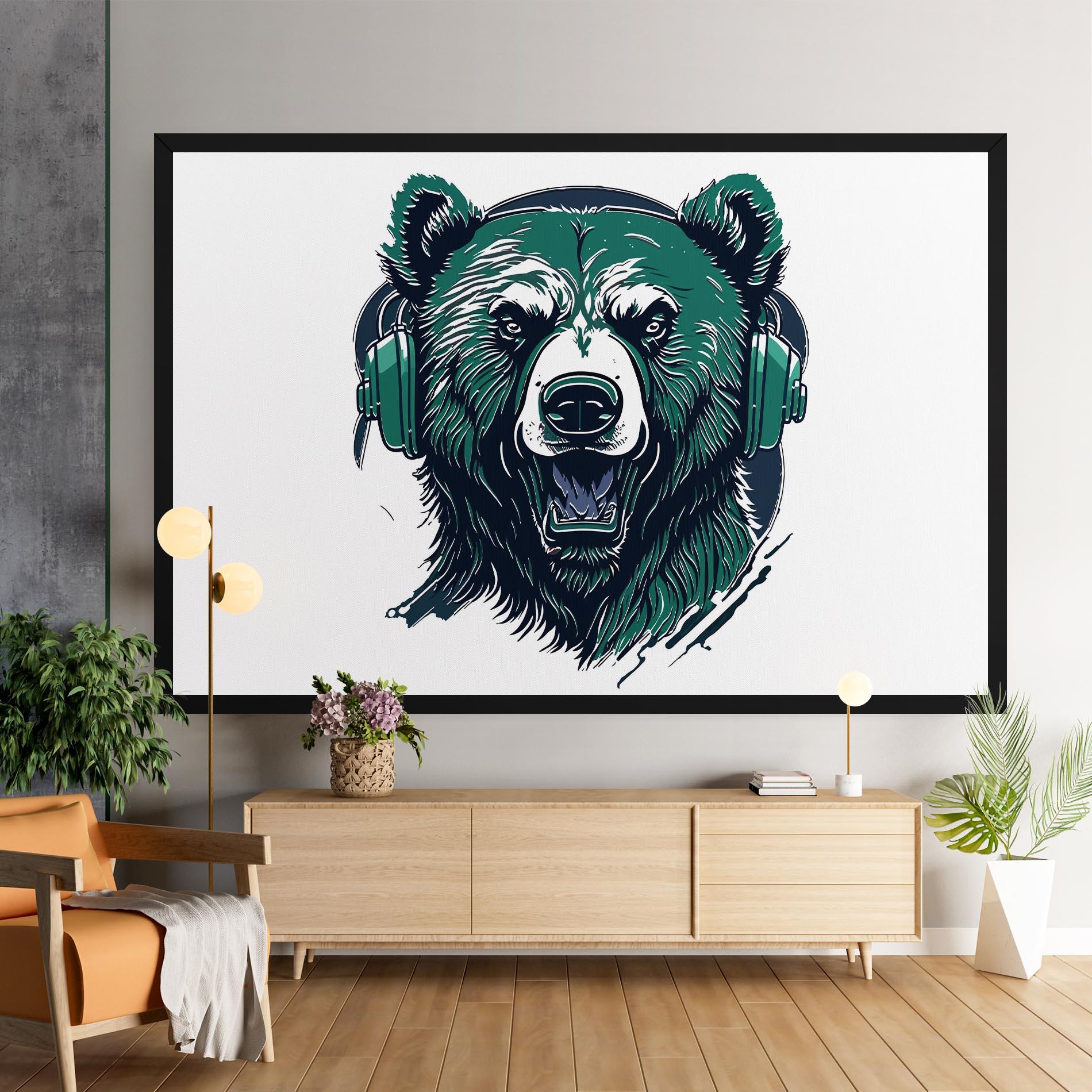 Leinwandbild Green Music Bear mockup 9