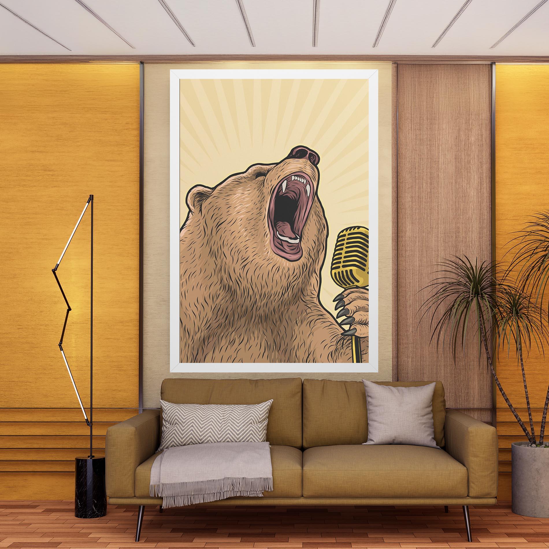 Leinwandbild Bear Singing mockup 9
