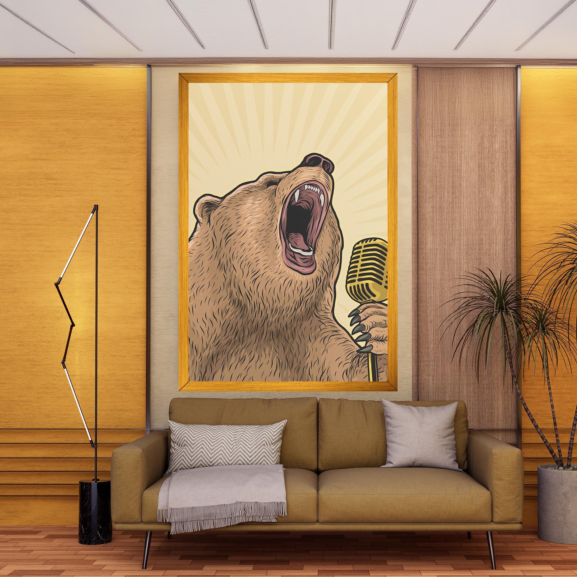 Leinwandbild Bear Singing mockup 9