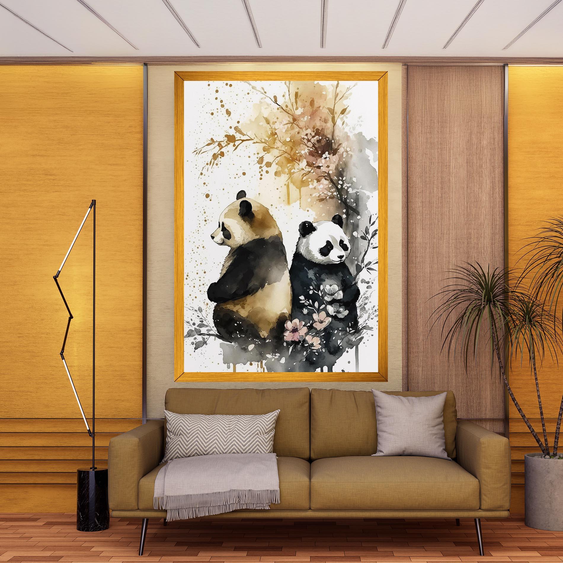 Leinwandbild Gold Panda Art mockup 9