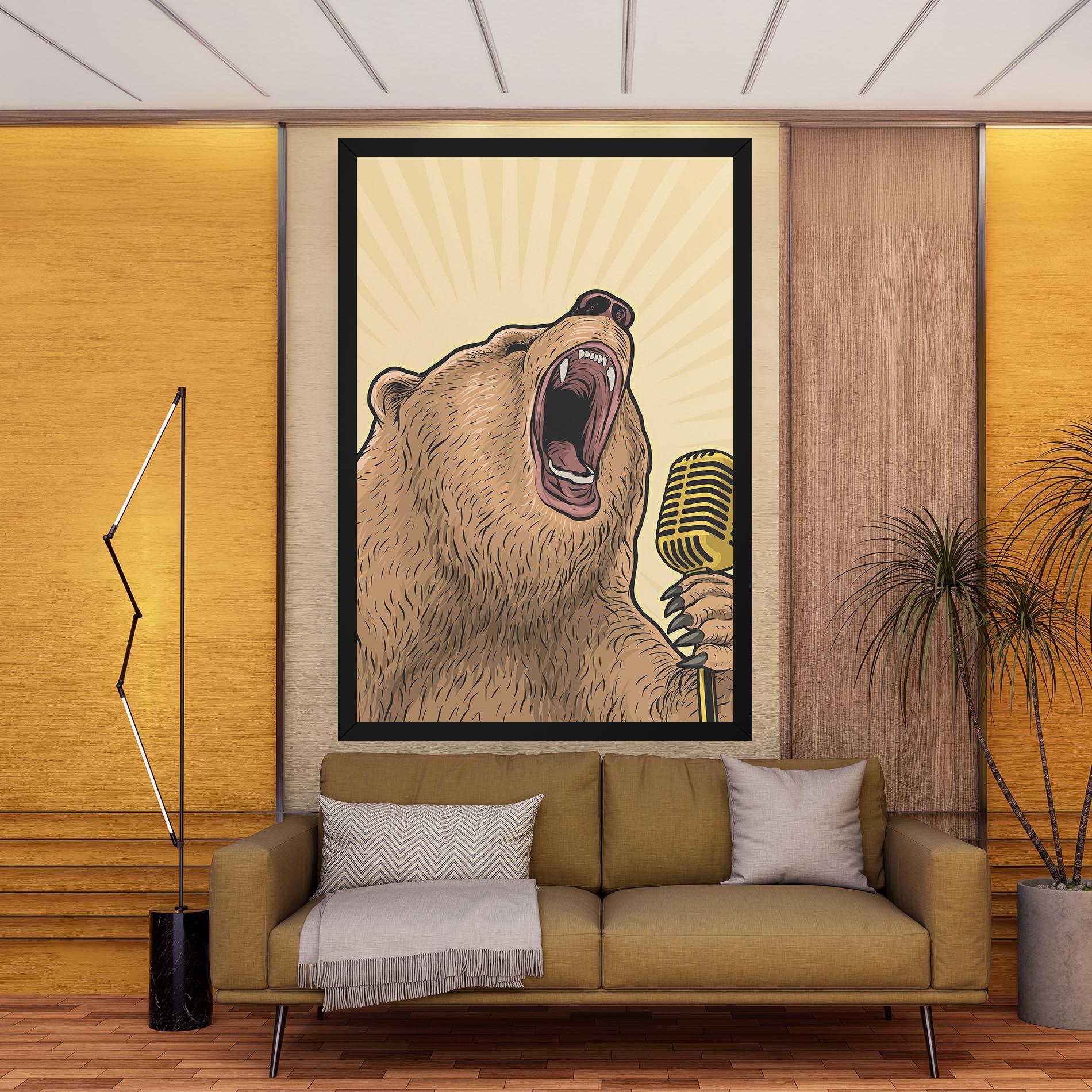 Leinwandbild Bear Singing mockup 9