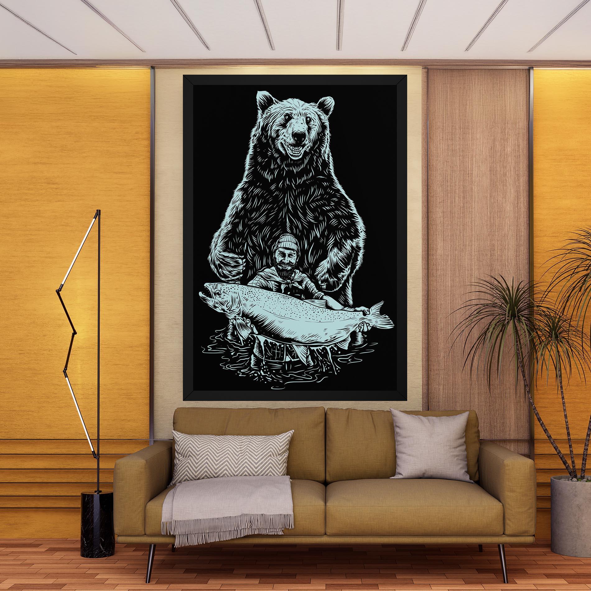 Leinwandbild Fishing Bear mockup 9