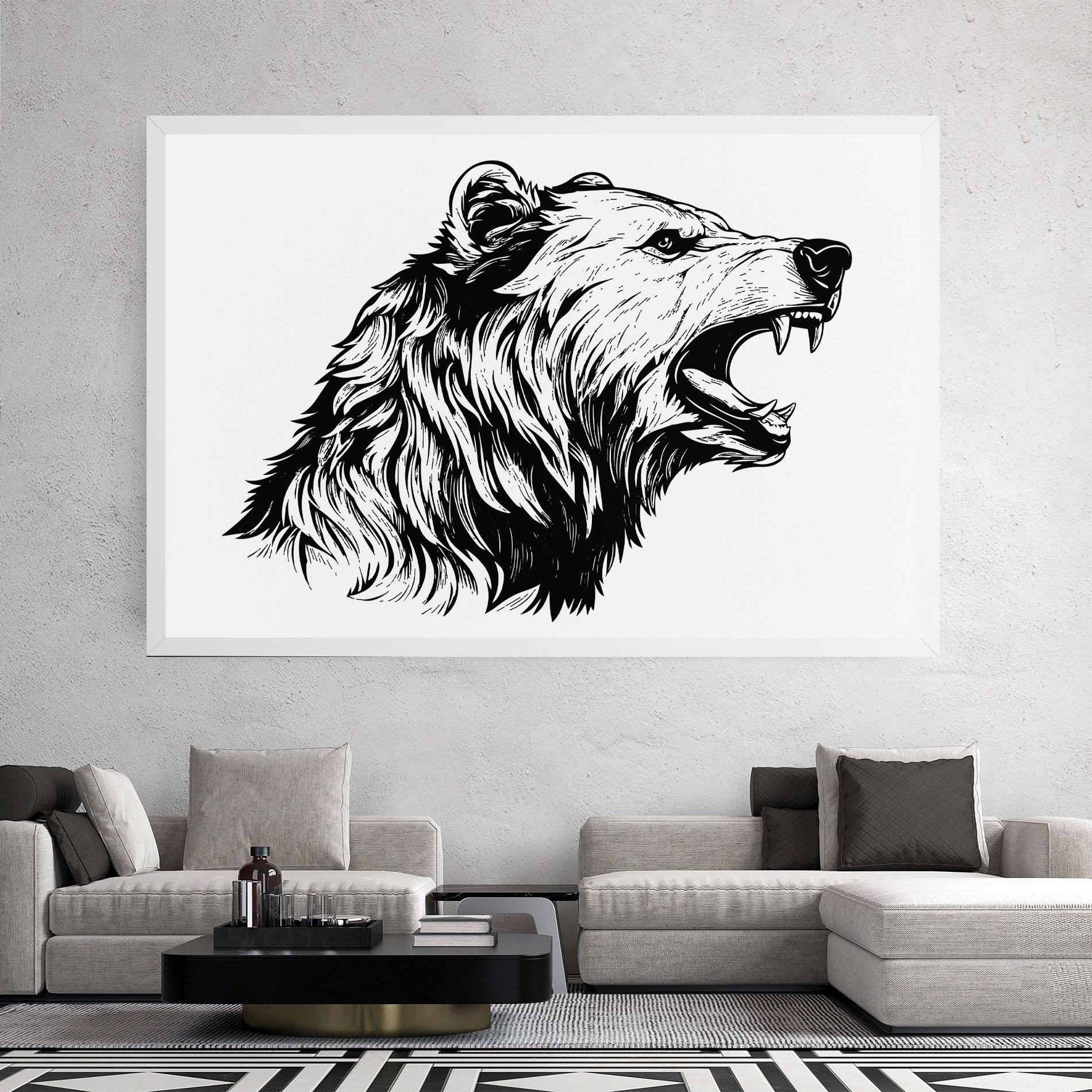Leinwandbild Angry Bear mockup 2
