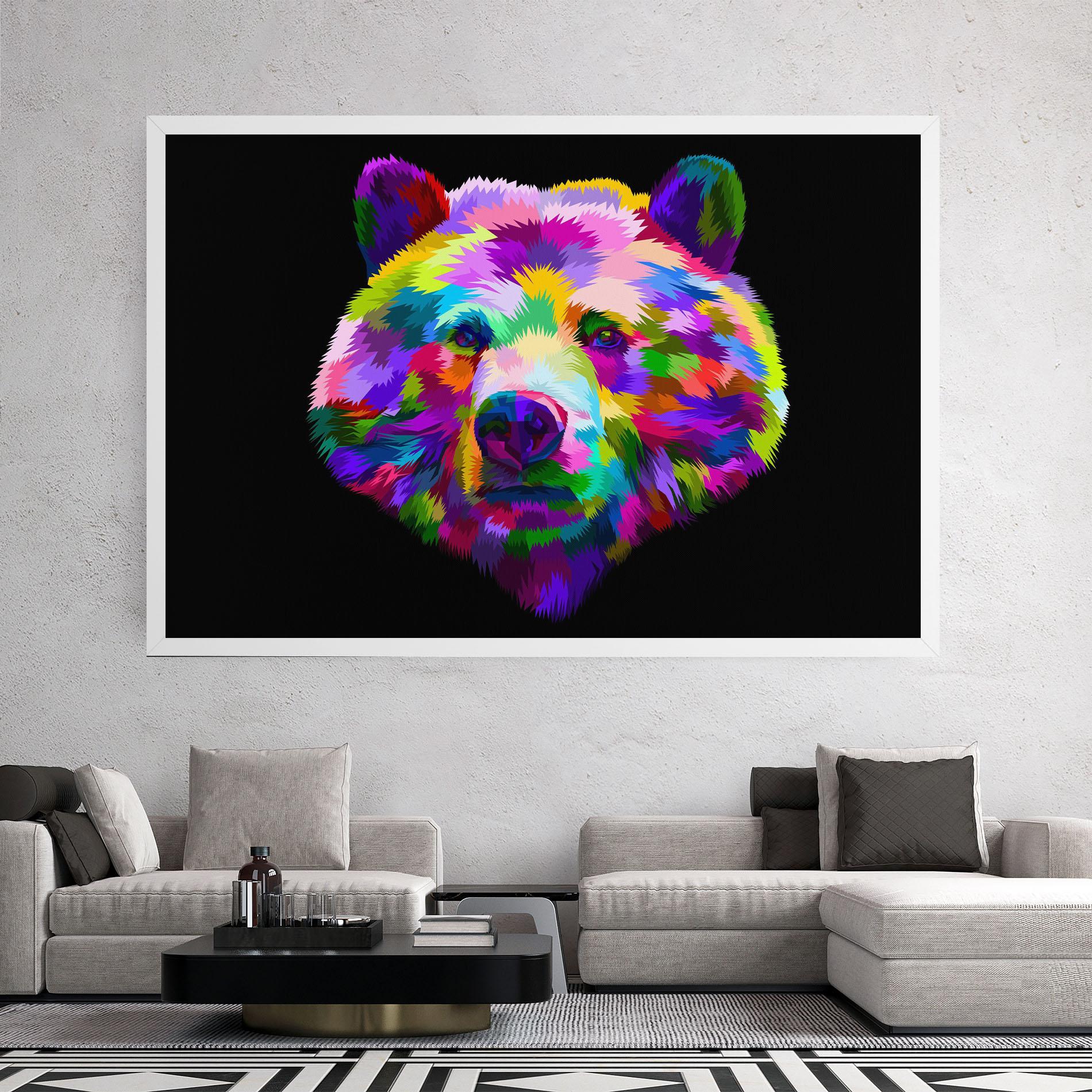 Leinwandbild Bear Head Art mockup 2