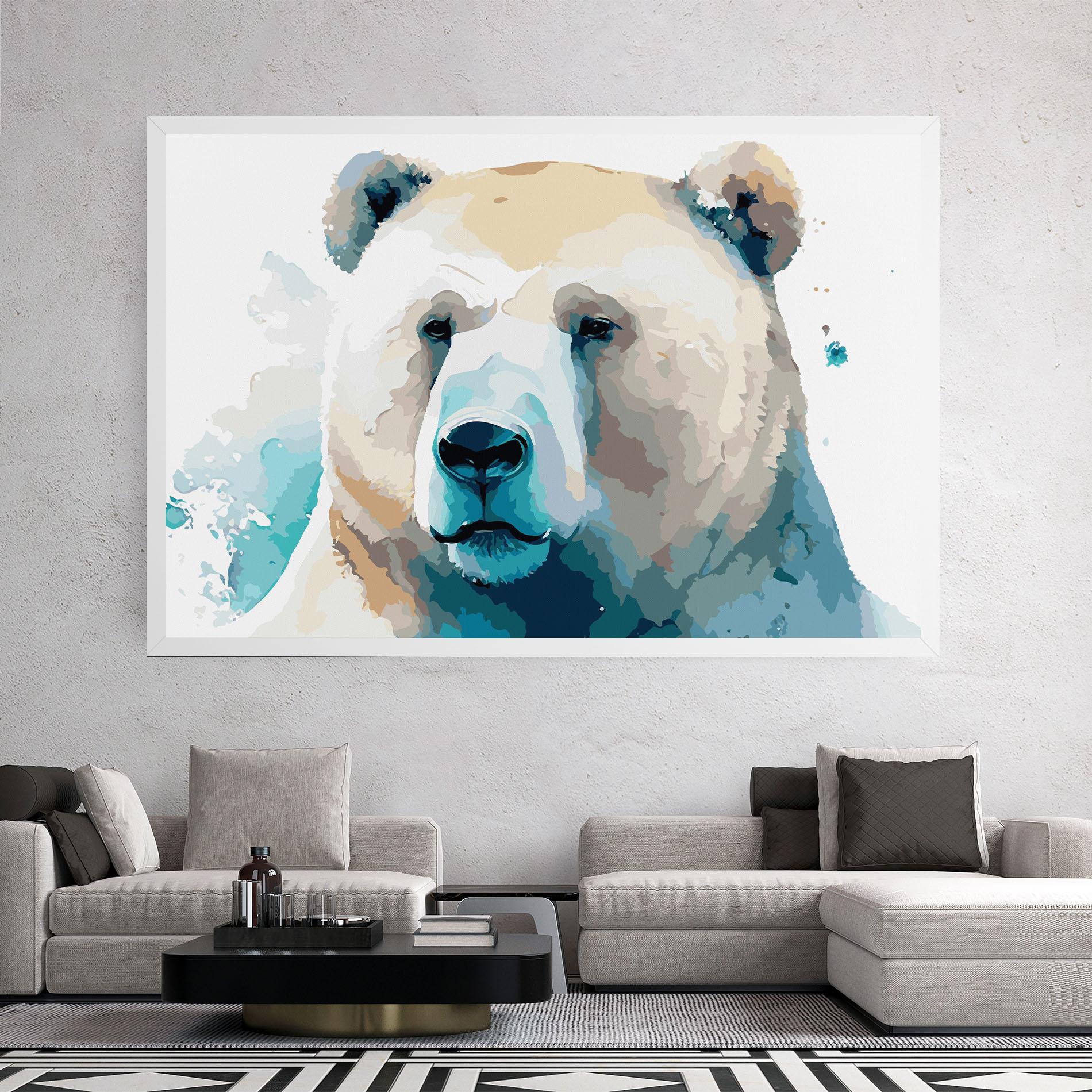 Leinwandbild Big Watercolor Bear mockup 2