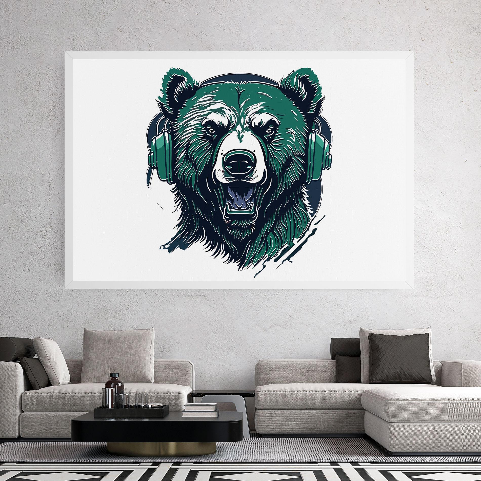 Leinwandbild Green Music Bear mockup 2