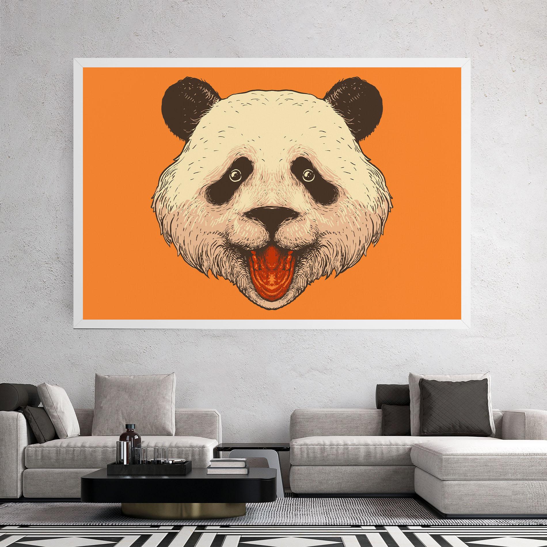 Leinwandbild Panda On Orange mockup 2