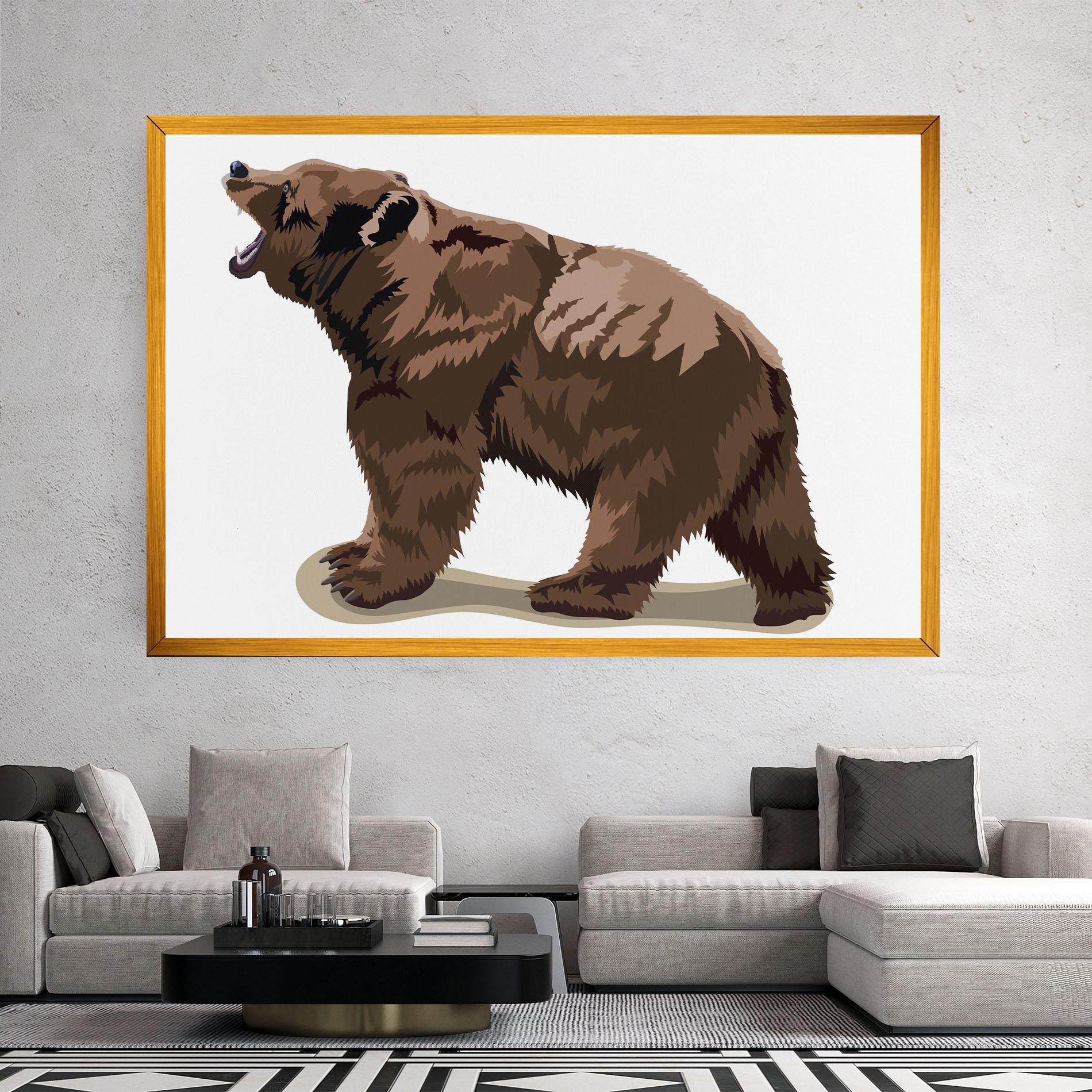 Leinwandbild Angry Walking Bear mockup 2