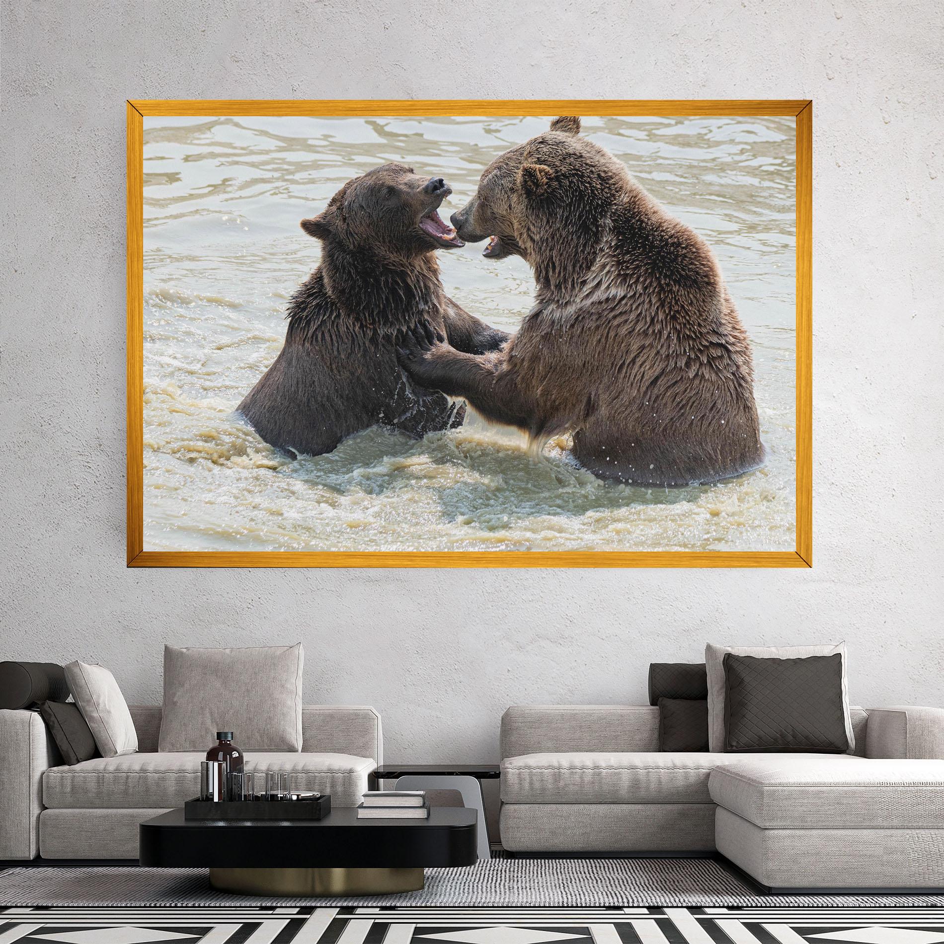 Leinwandbild Bears Fighting mockup 2