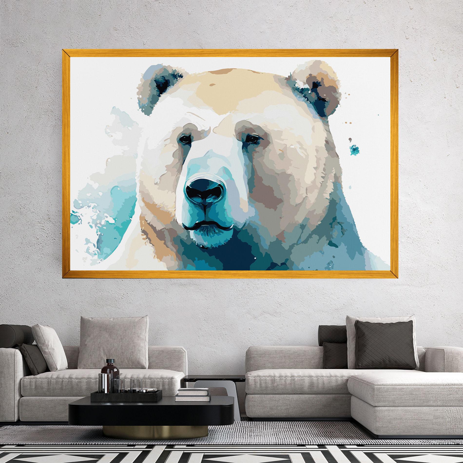 Leinwandbild Big Watercolor Bear mockup 2