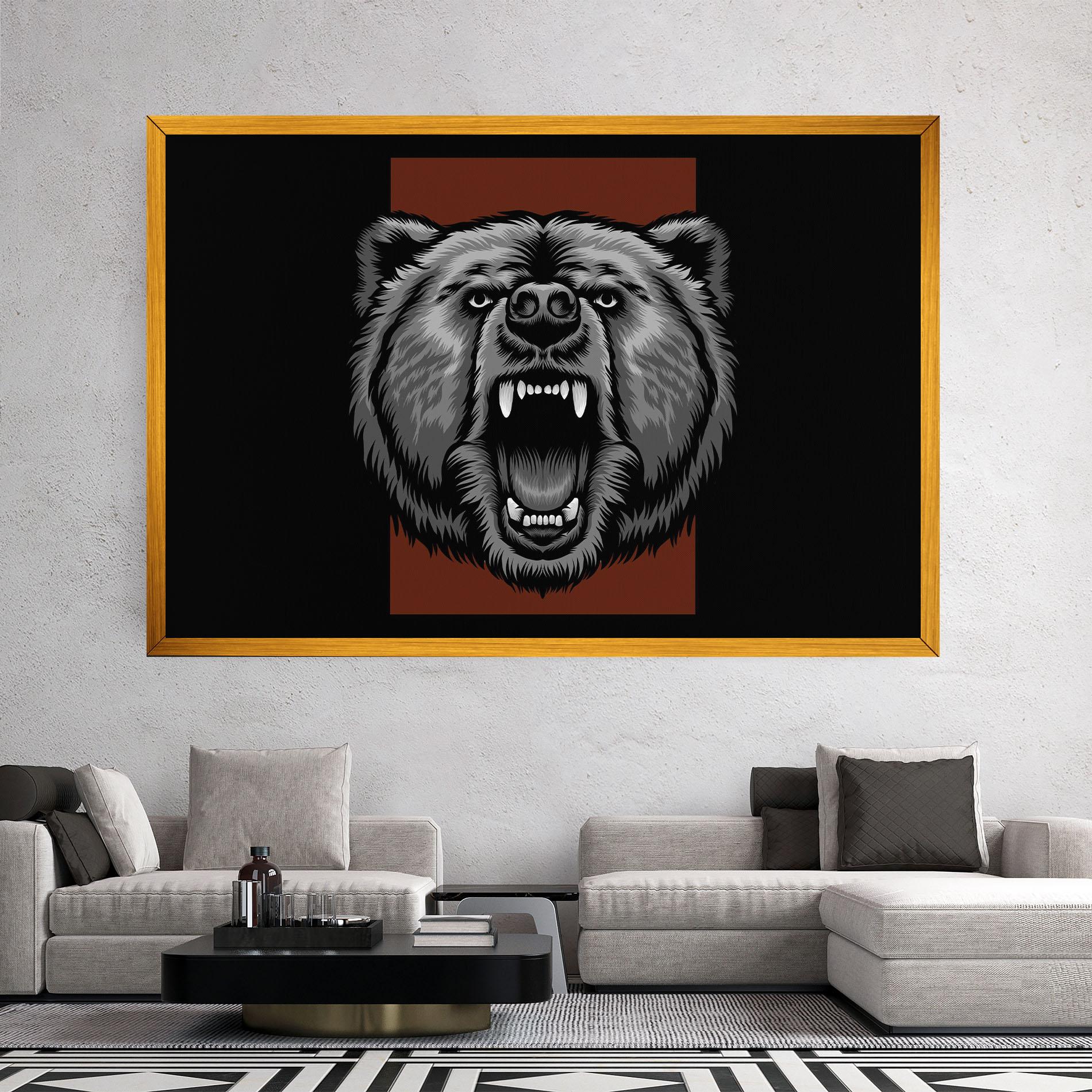 Leinwandbild Grey Bear Head mockup 2