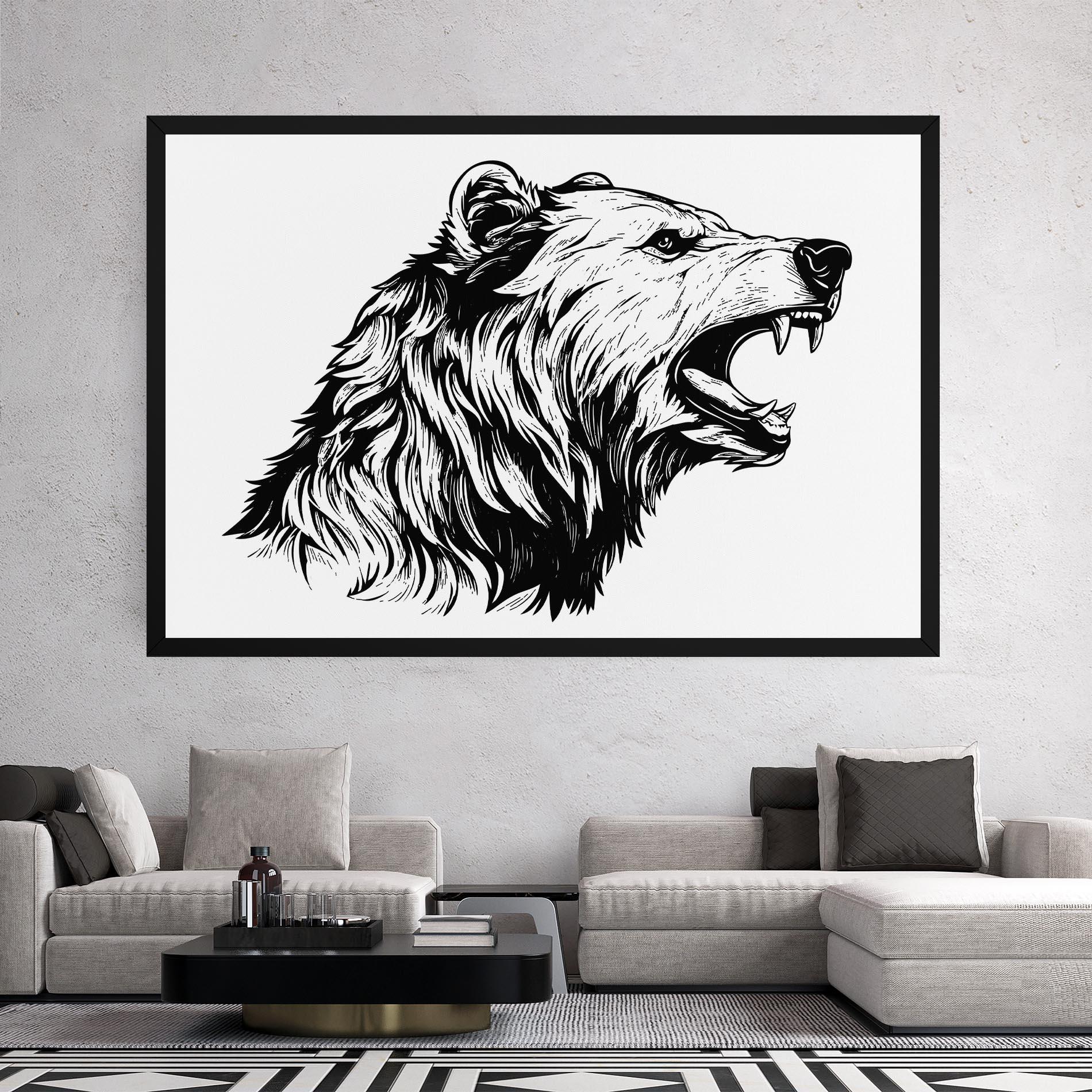 Leinwandbild Angry Bear mockup 2