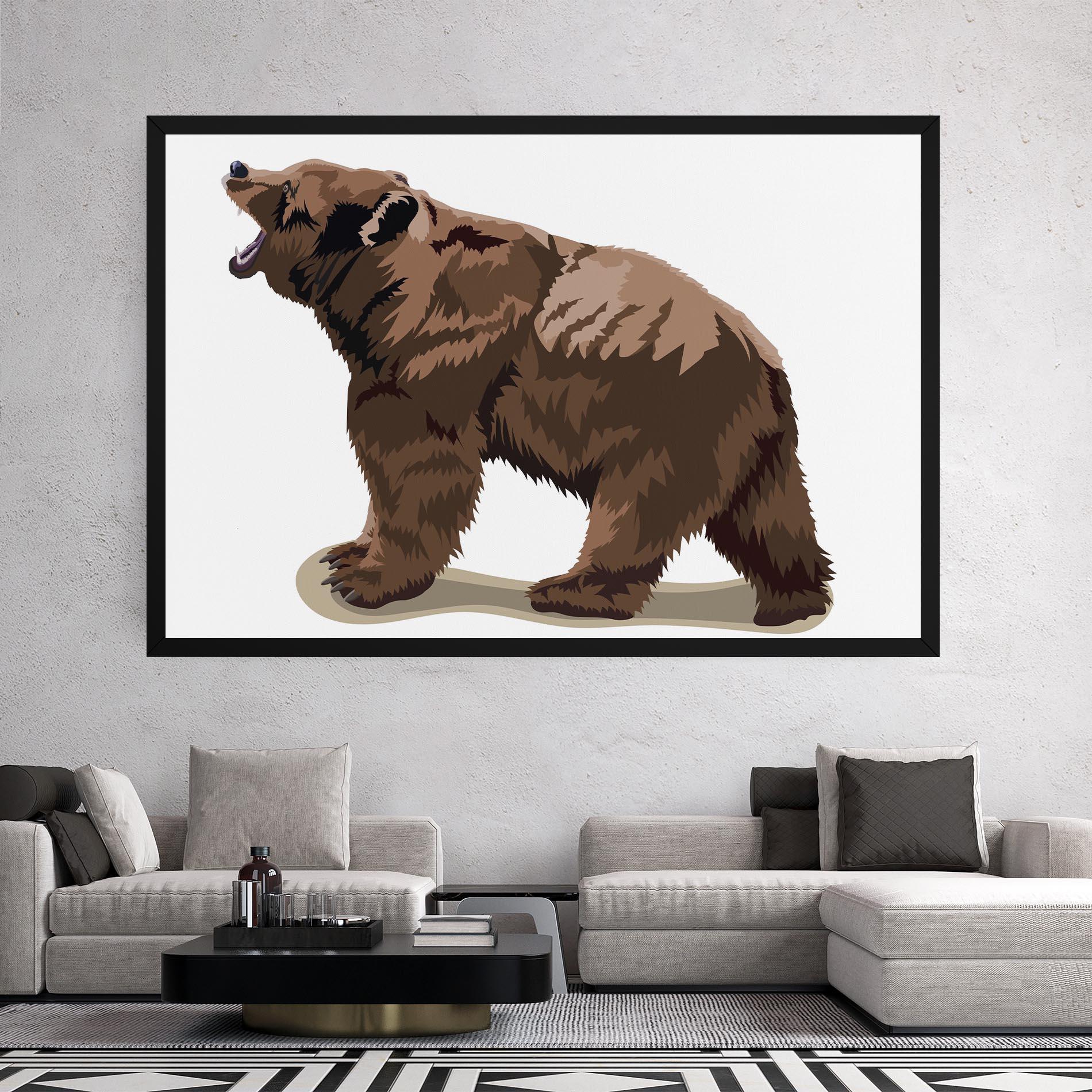 Leinwandbild Angry Walking Bear mockup 2