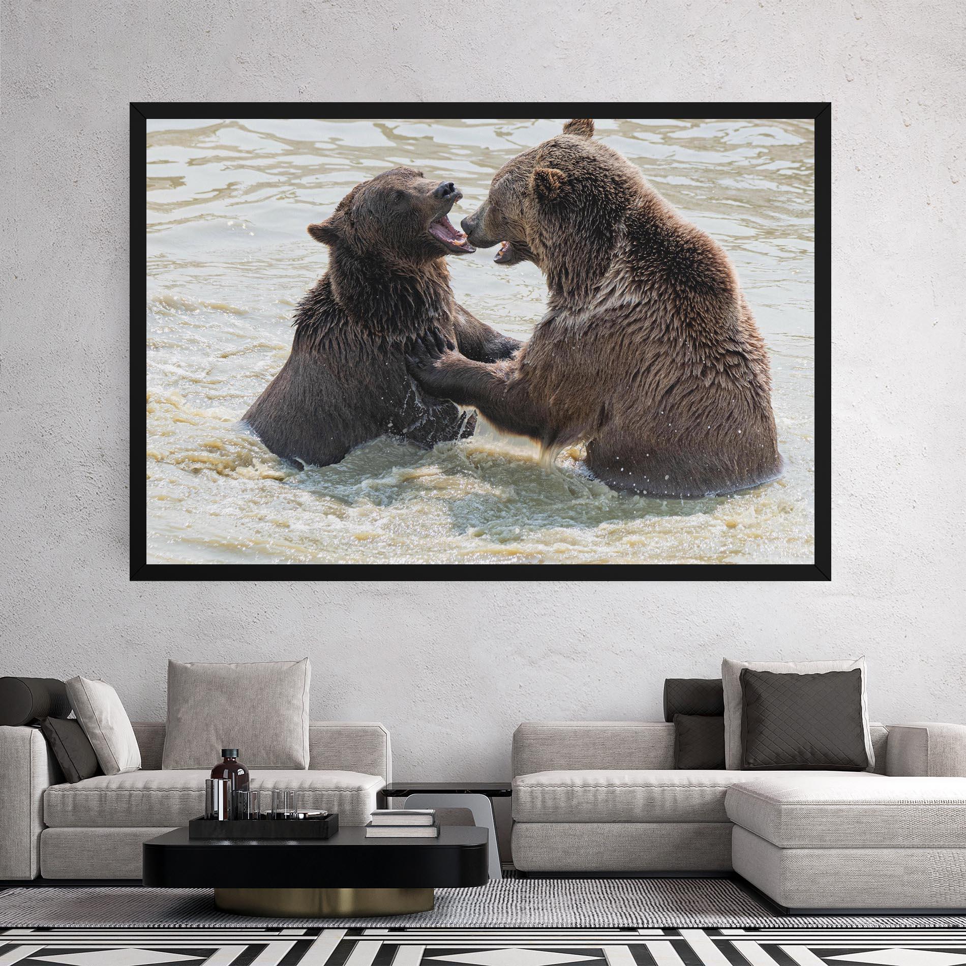 Leinwandbild Bears Fighting mockup 2