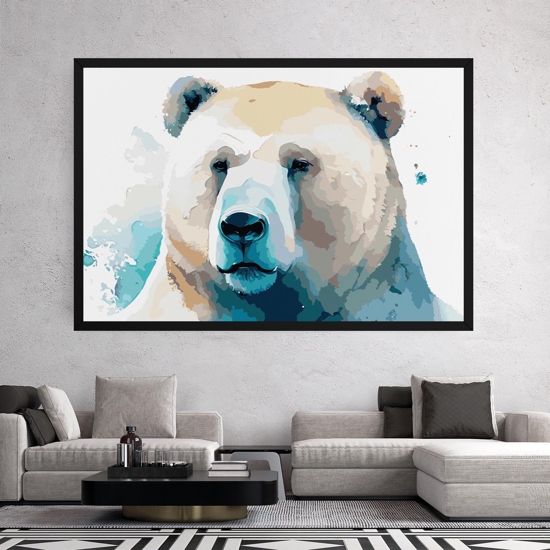 Leinwandbild Big Watercolor Bear mockup 2