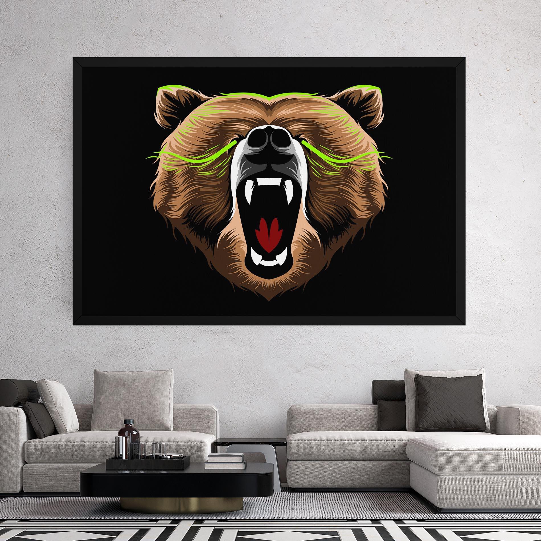 Leinwandbild Green Line Bear mockup 2