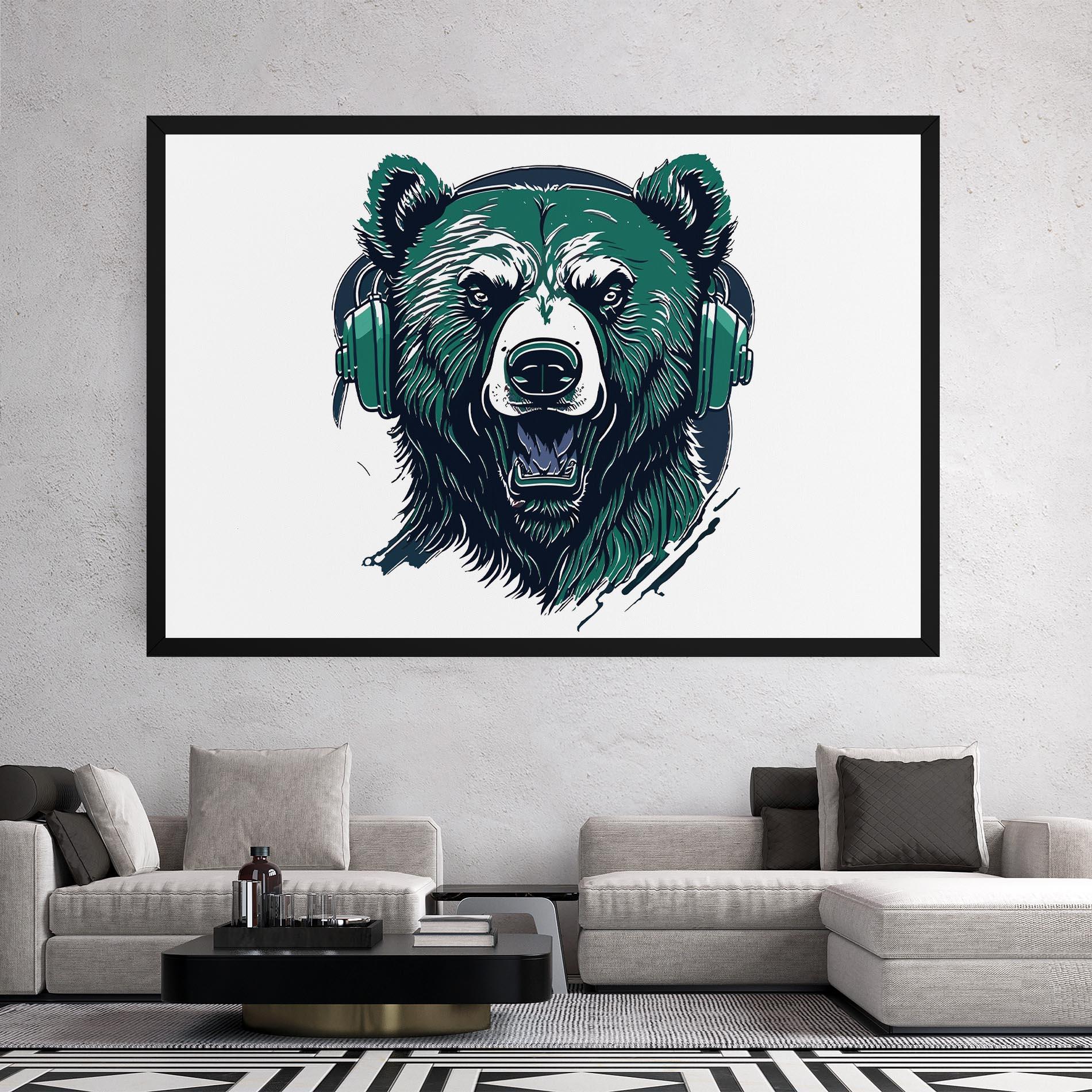 Leinwandbild Green Music Bear mockup 2