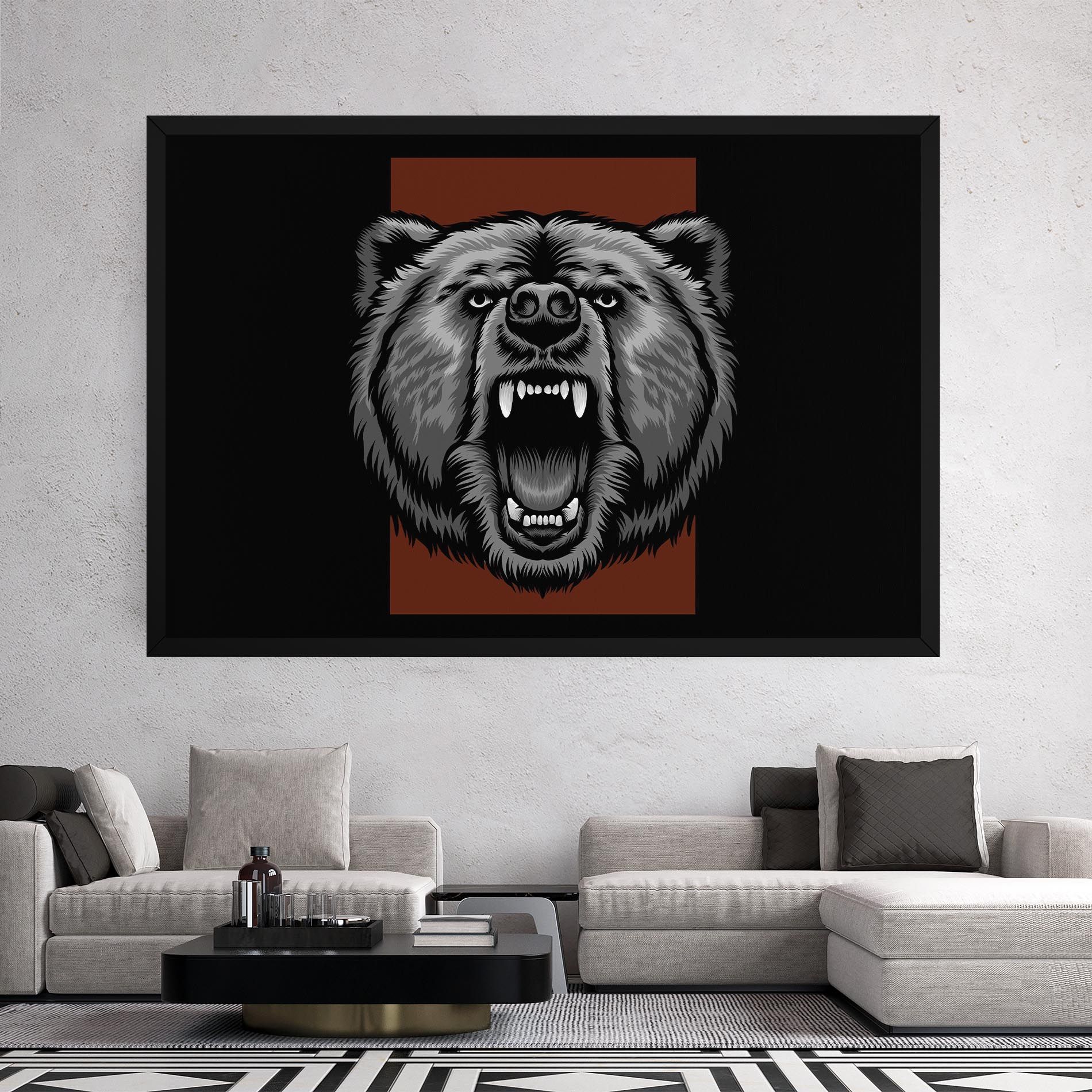 Grey Bear Head mockup 2