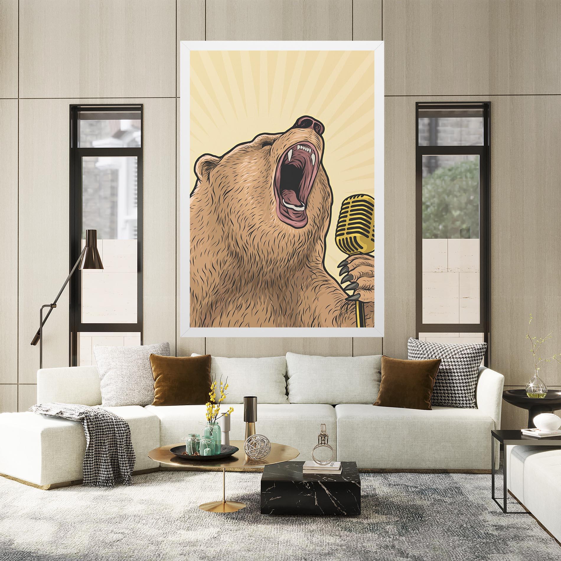 Leinwandbild Bear Singing mockup 2