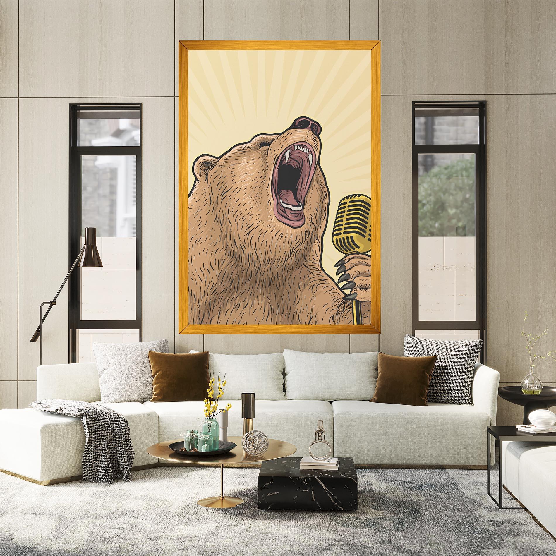 Leinwandbild Bear Singing mockup 2