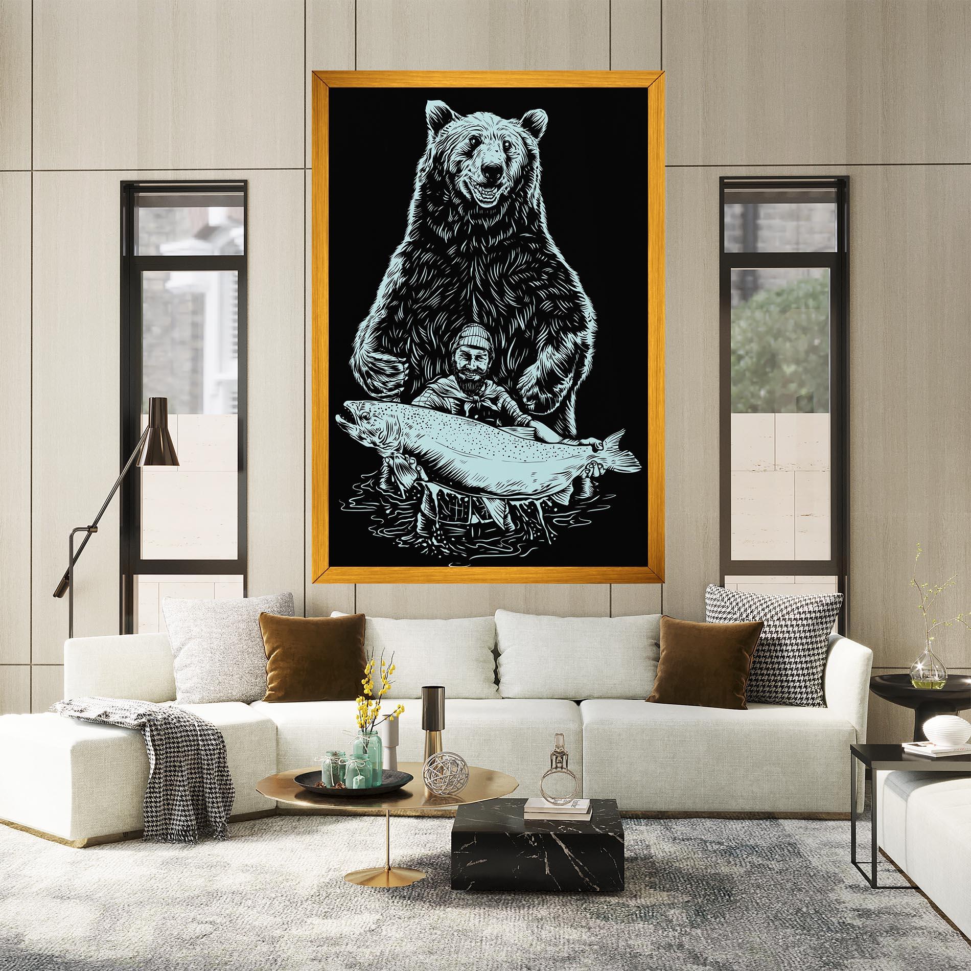 Leinwandbild Fishing Bear mockup 2