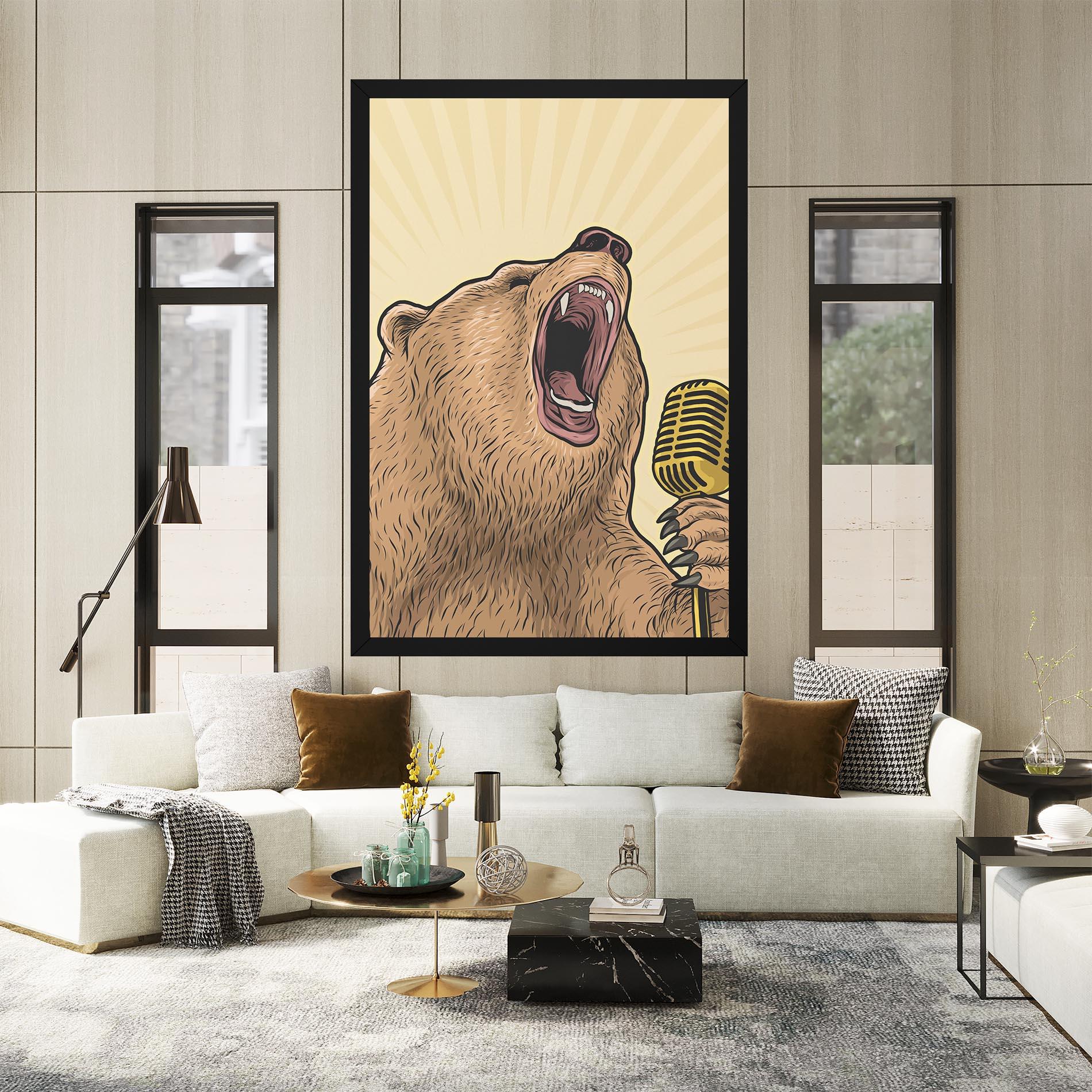 Leinwandbild Bear Singing mockup 2