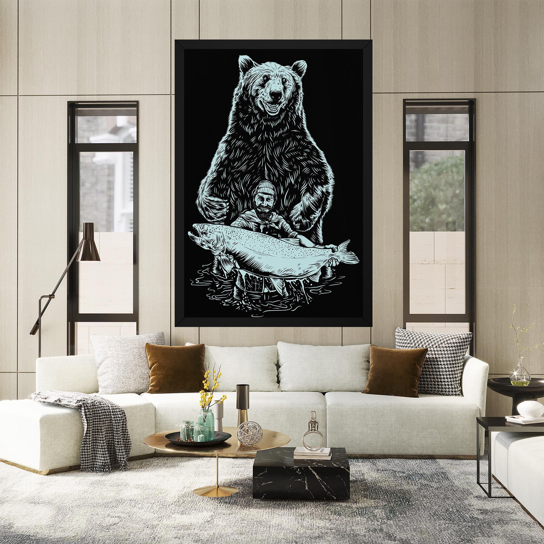 Leinwandbild Fishing Bear mockup 2