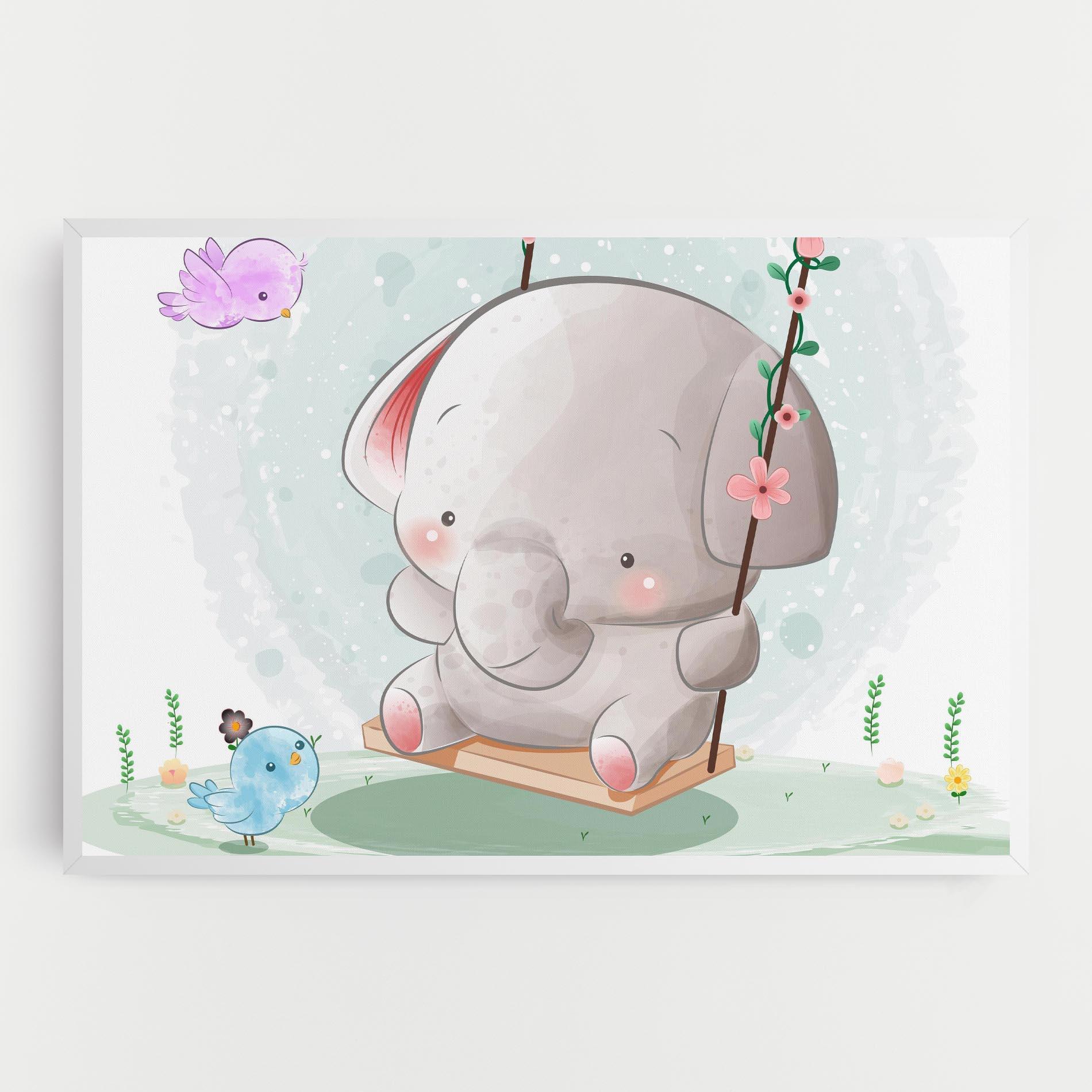 Leinwandbild Bird Baby Elephant mockup 0