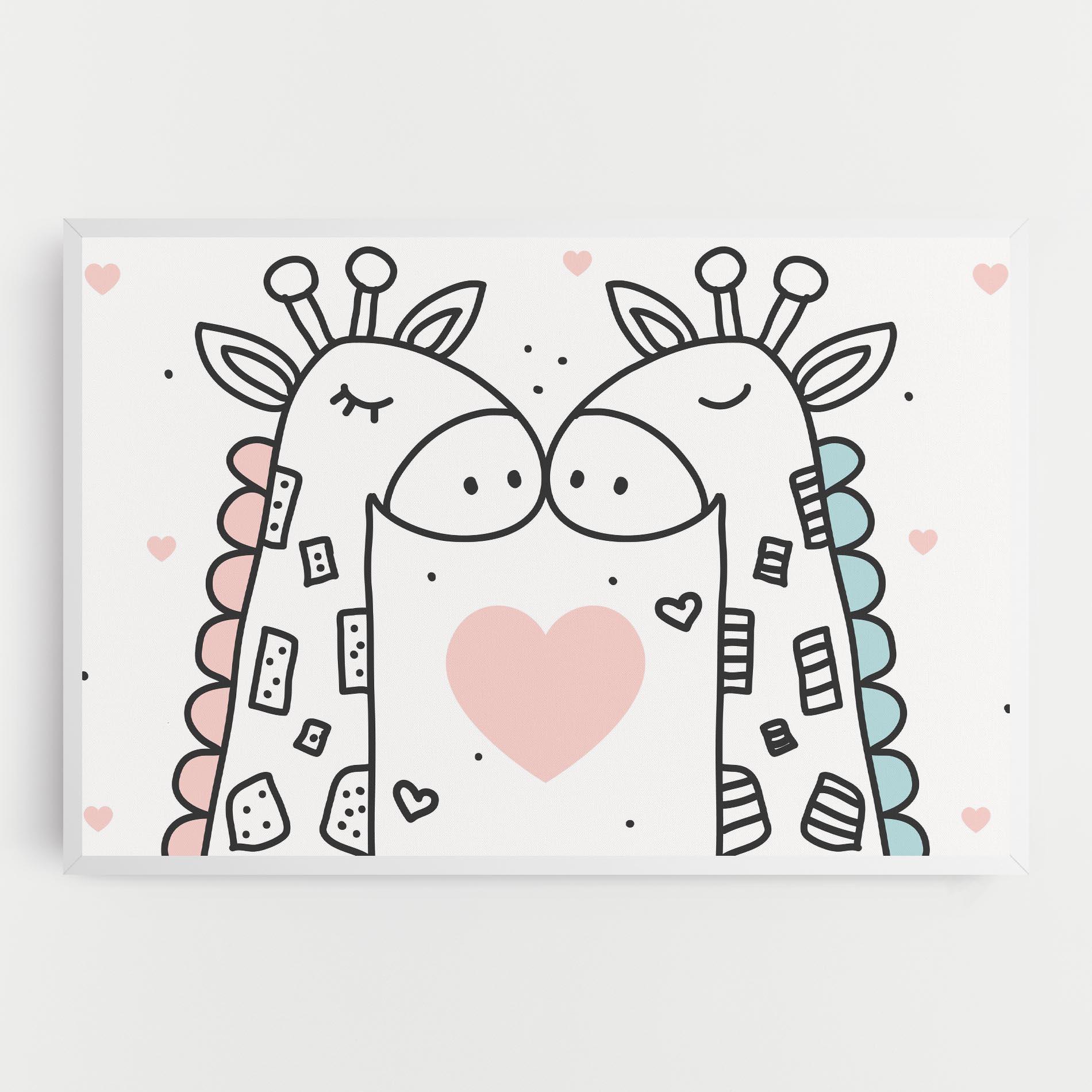 Leinwandbild Giraffe Couple mockup 0