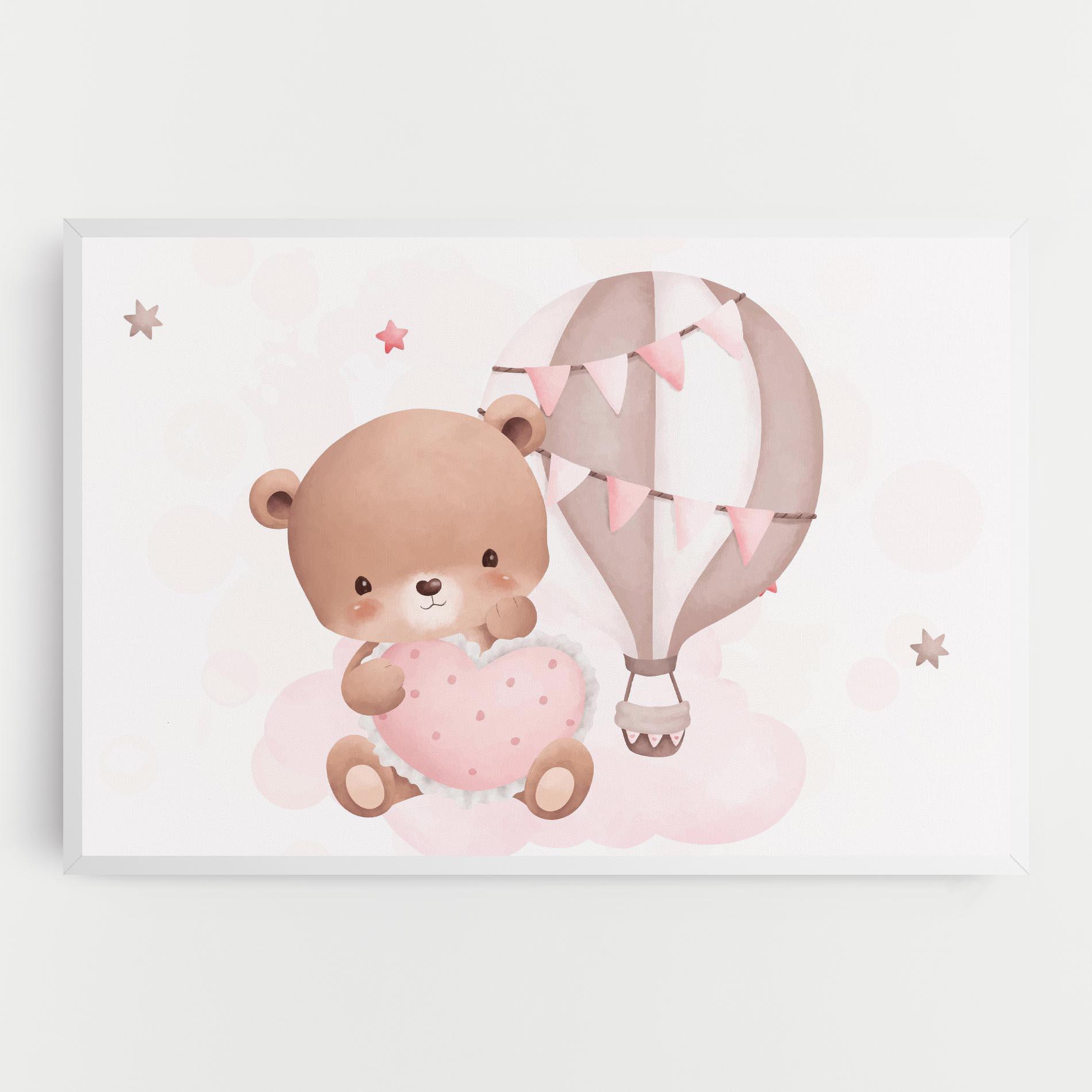 Leinwandbild Pink Heart Bear mockup 0