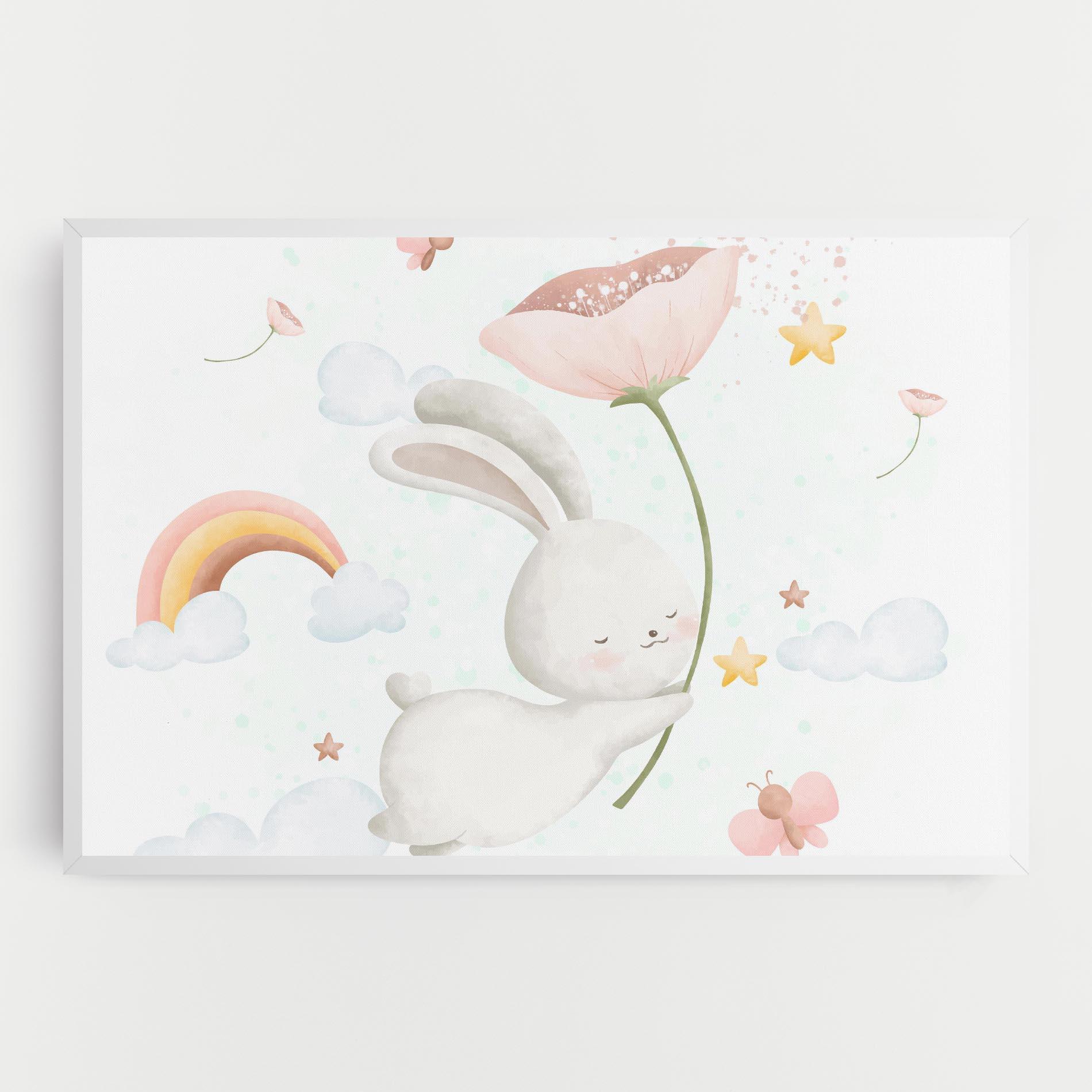 Leinwandbild Spring Flower Bunny mockup 0