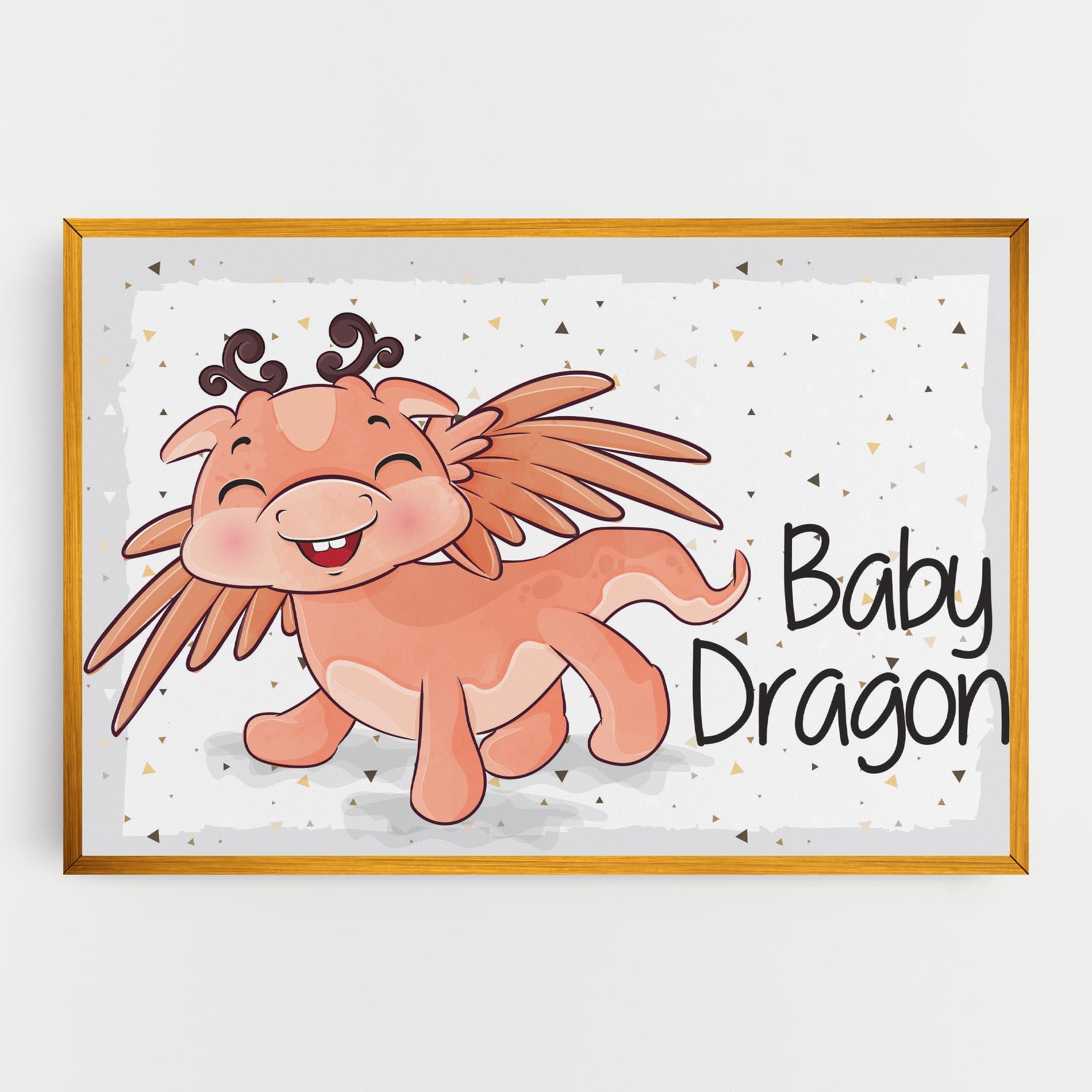 Leinwandbild Baby Cute Dragon mockup 0