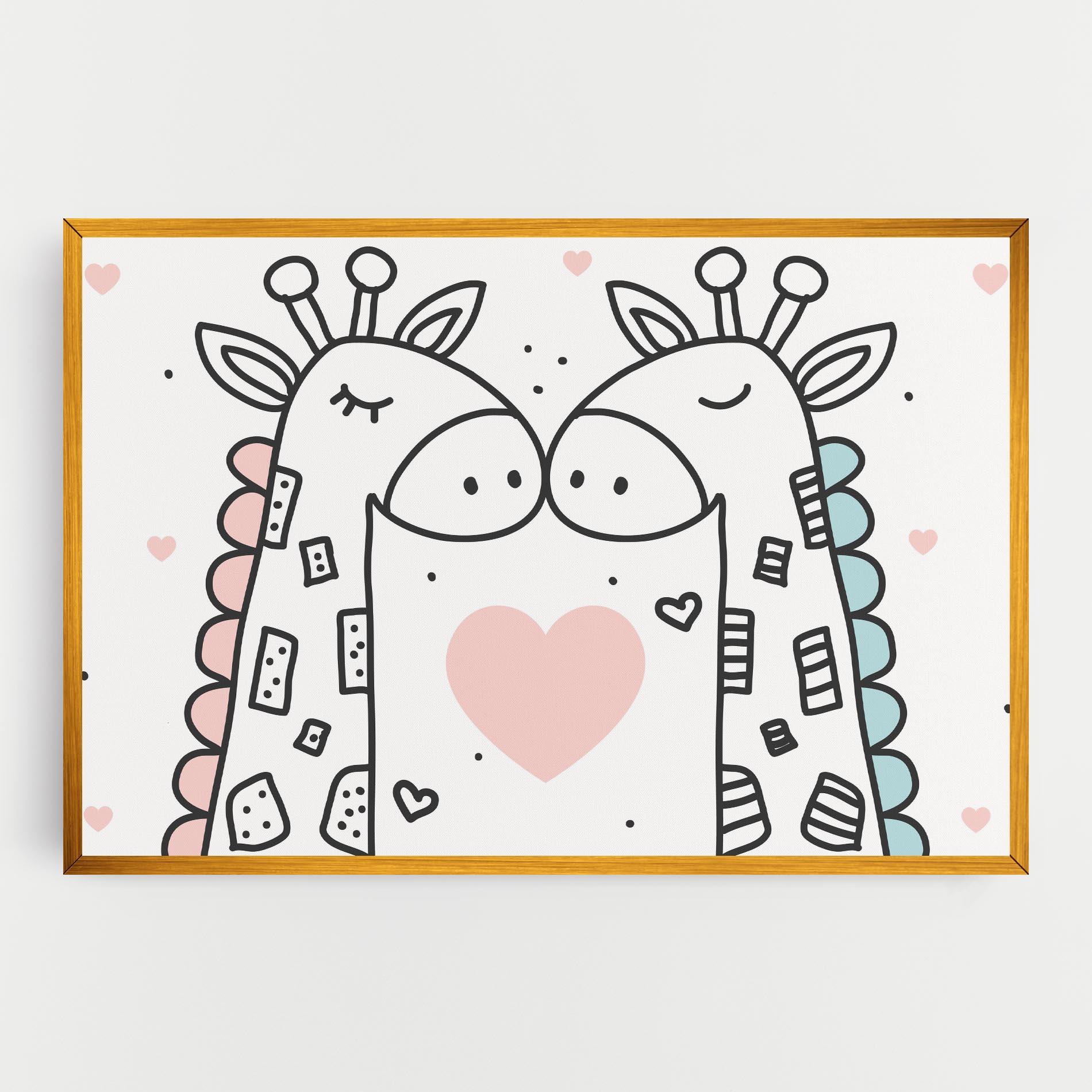 Leinwandbild Giraffe Couple mockup 0