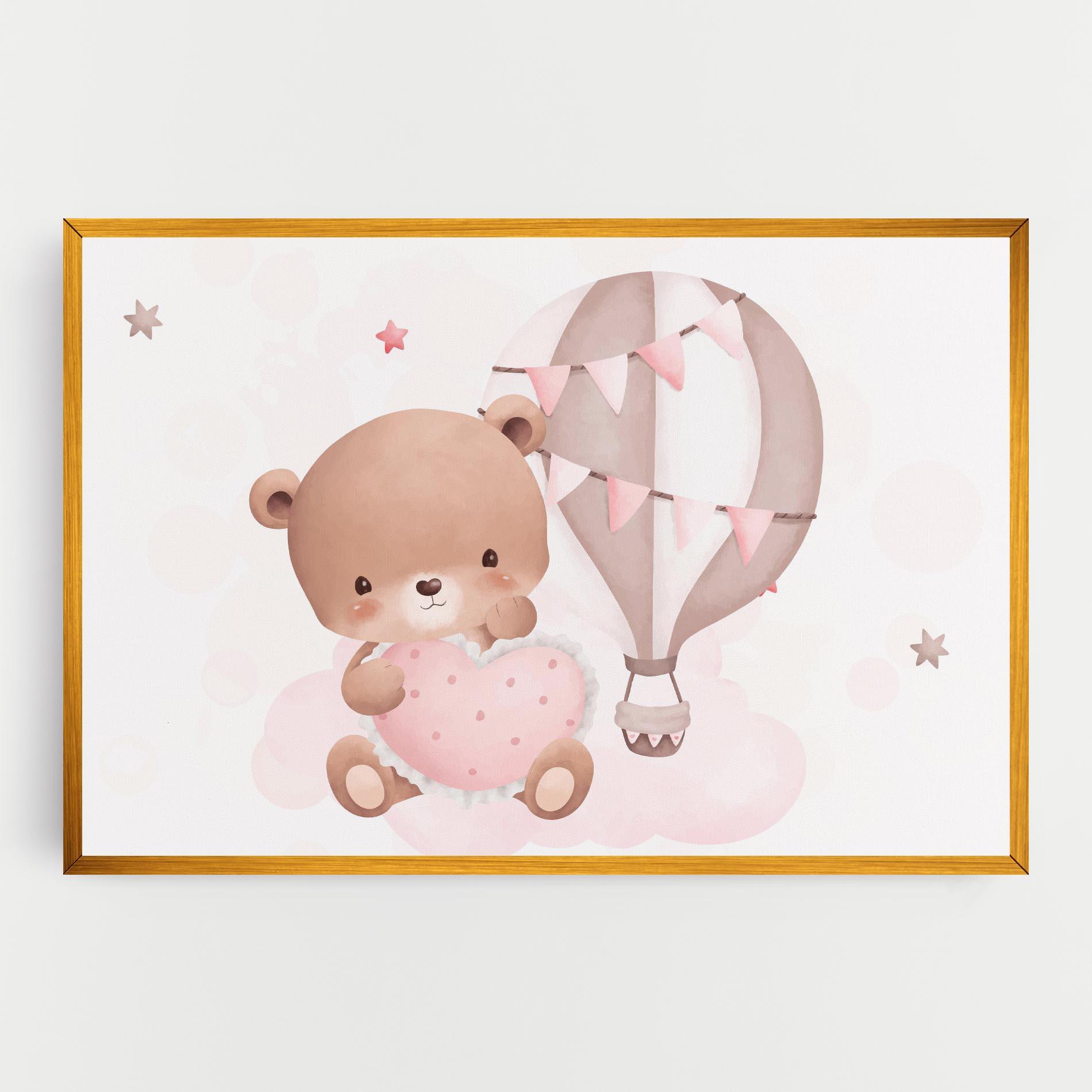 Leinwandbild Pink Heart Bear mockup 0