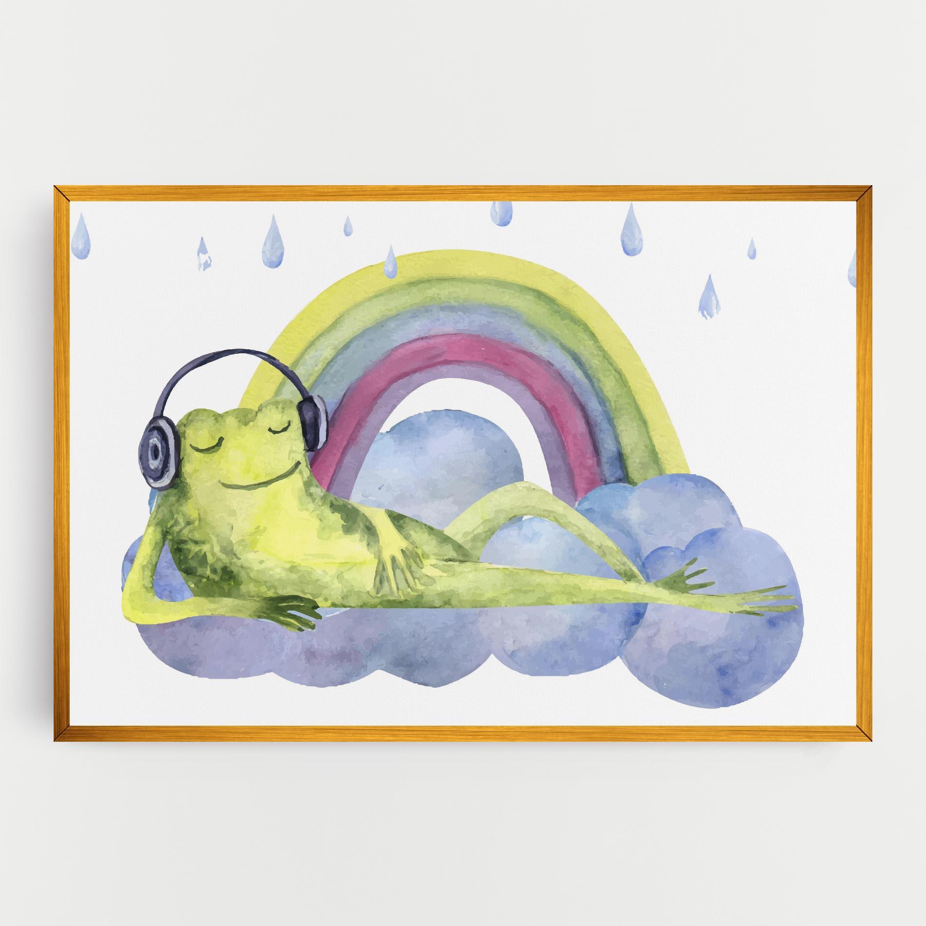 Leinwandbild Rainbow Frog mockup 0