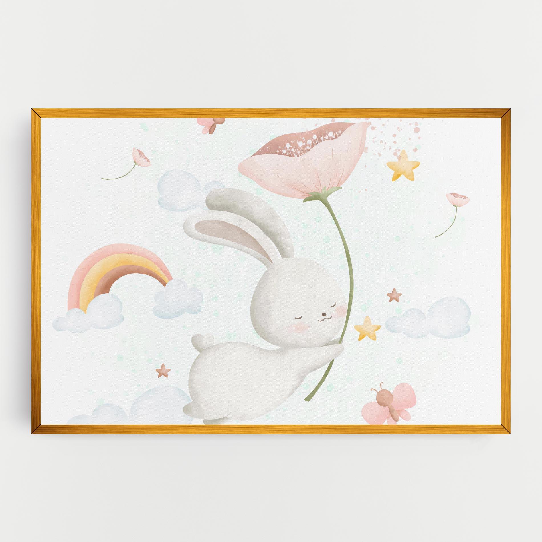 Leinwandbild Spring Flower Bunny mockup 0