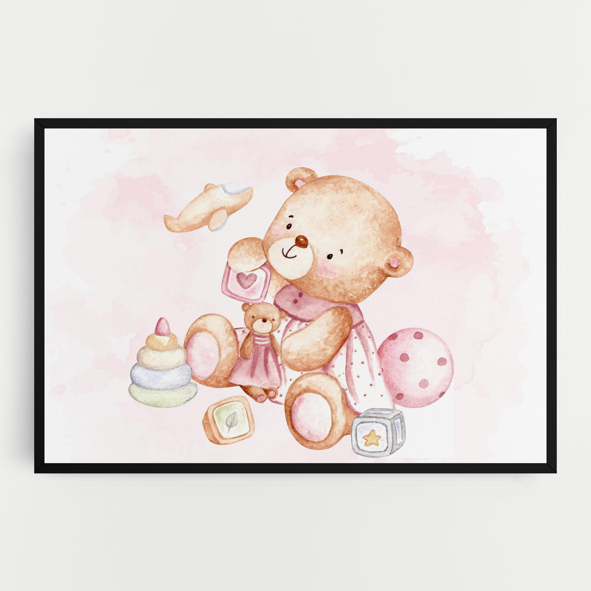 Leinwandbild Bear With Toys mockup 0