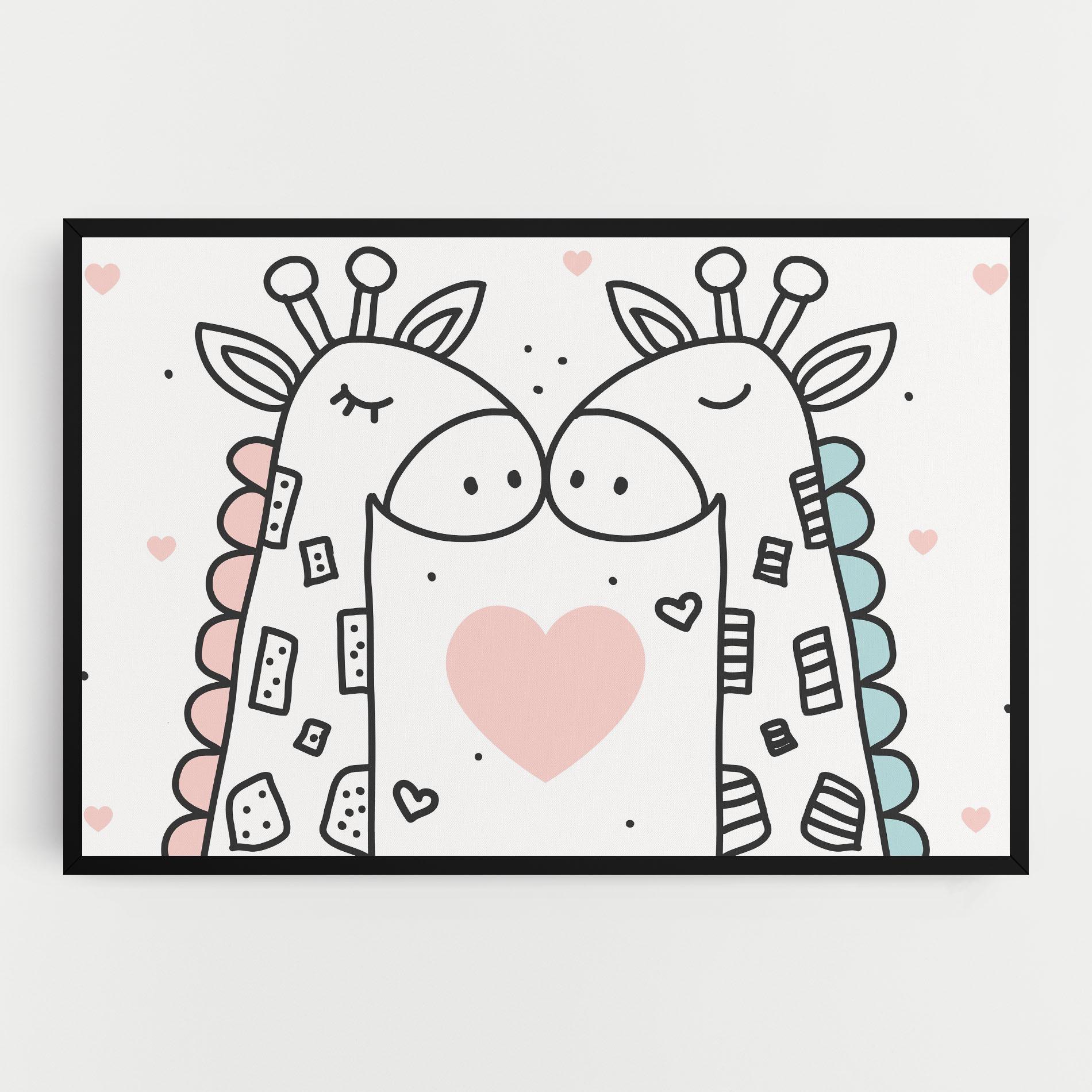 Leinwandbild Giraffe Couple mockup 0