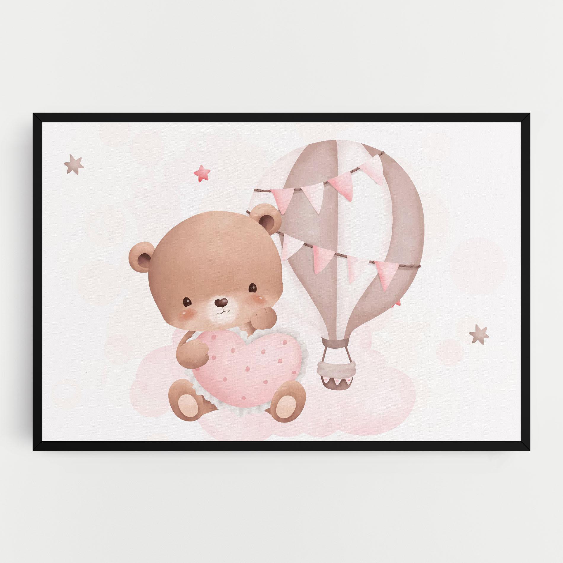 Leinwandbild Pink Heart Bear mockup 0