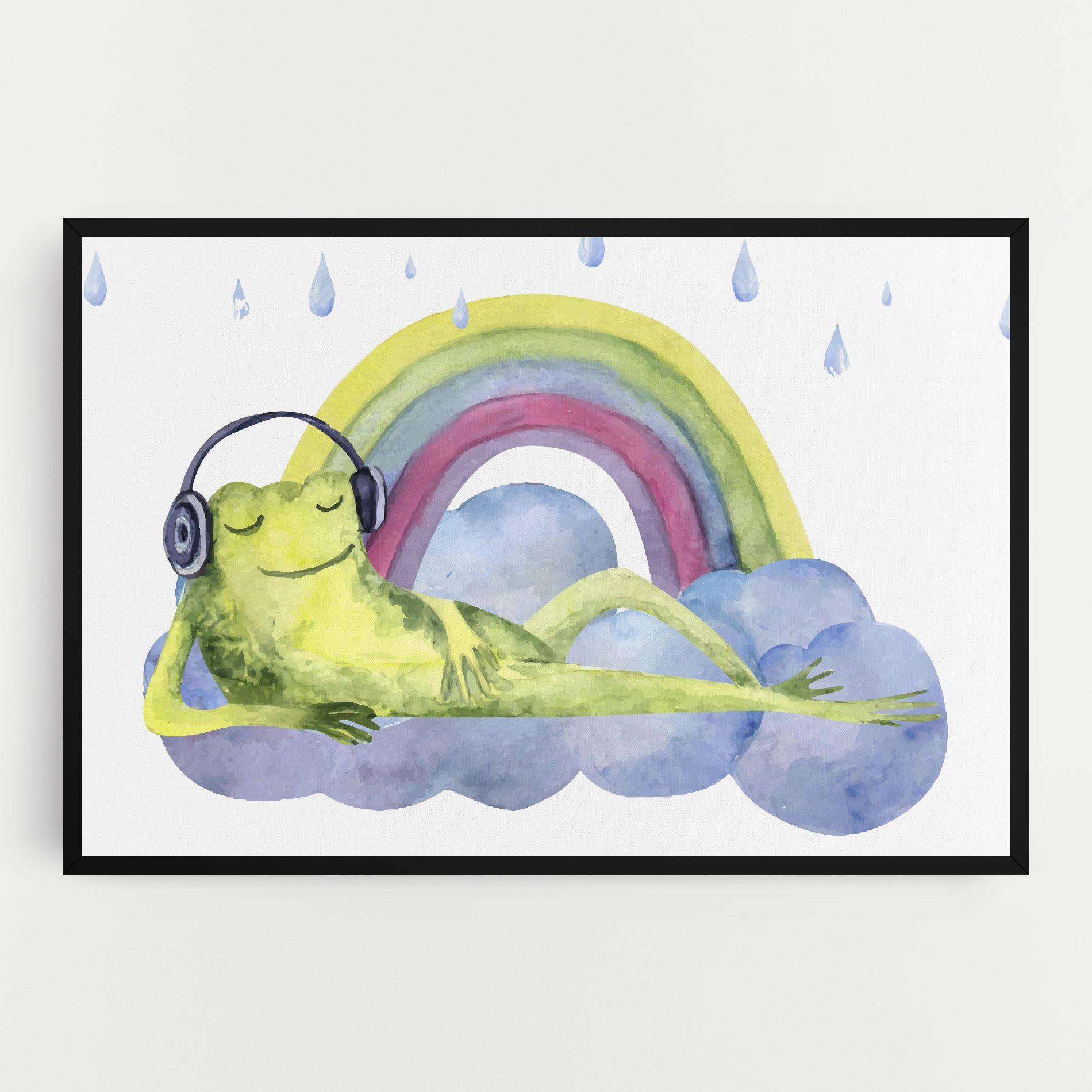 Leinwandbild Rainbow Frog mockup 0